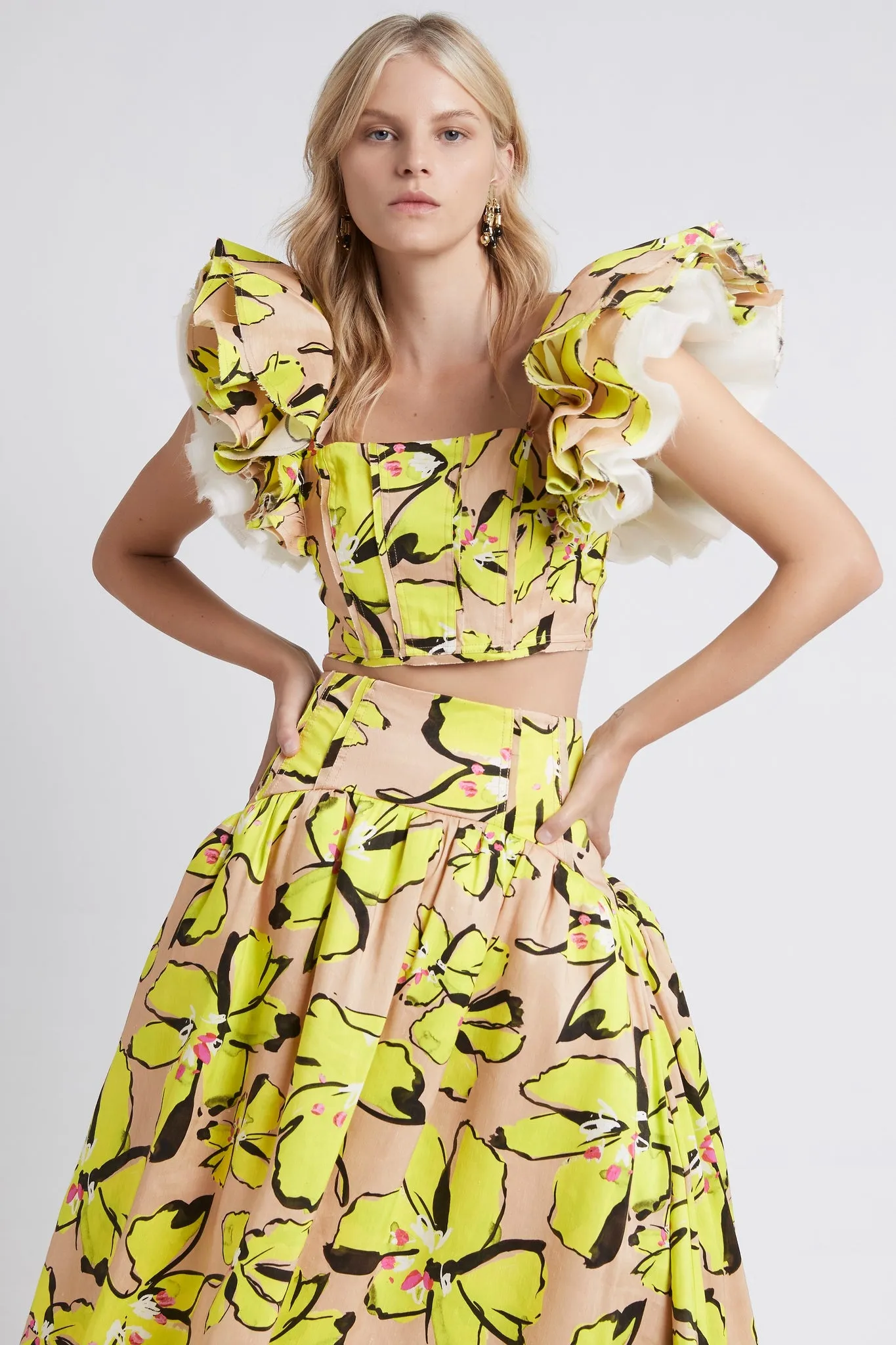 Pelicano Citrus Bloom Frill Cropped Top sold by Aje product image thumbnail 3