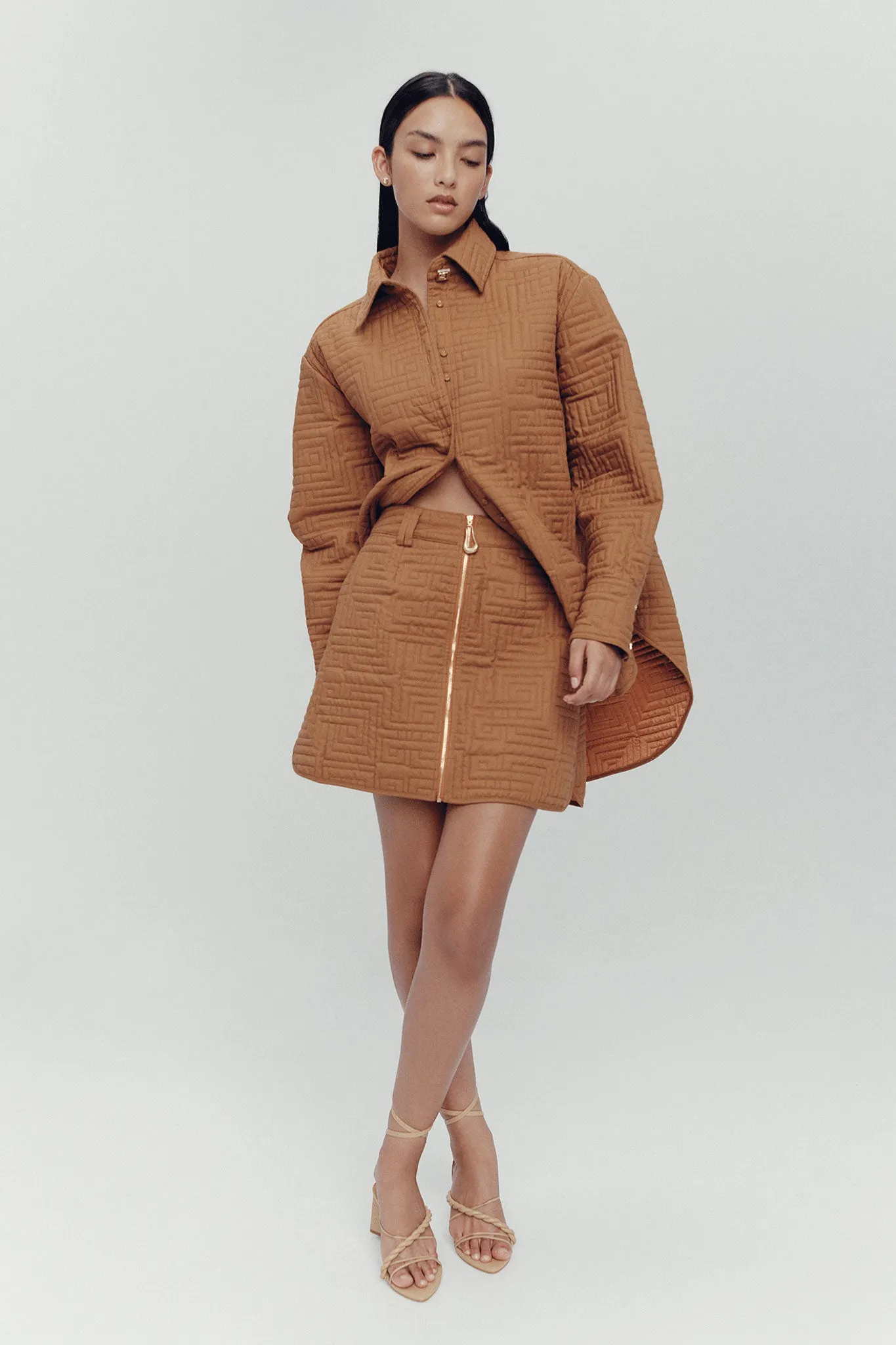 Surrealist Quilted Mini Skirt sold by Aje