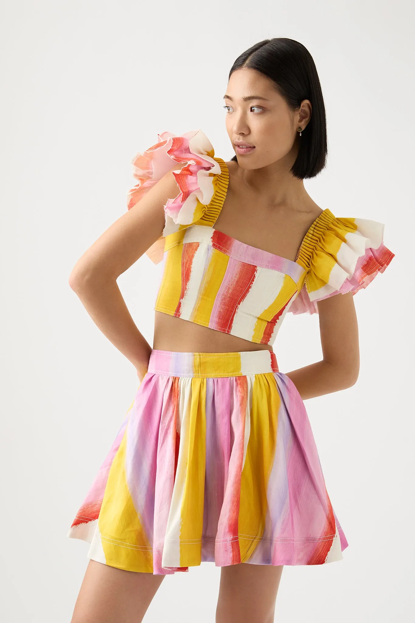 Imagination Frill Sleeve Top sold by Aje