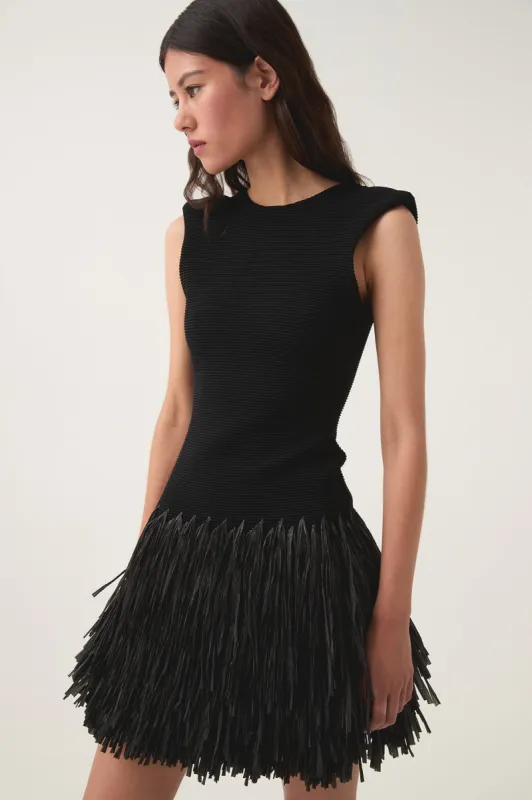 Rushes Raffia Knit Mini Dress sold by Aje