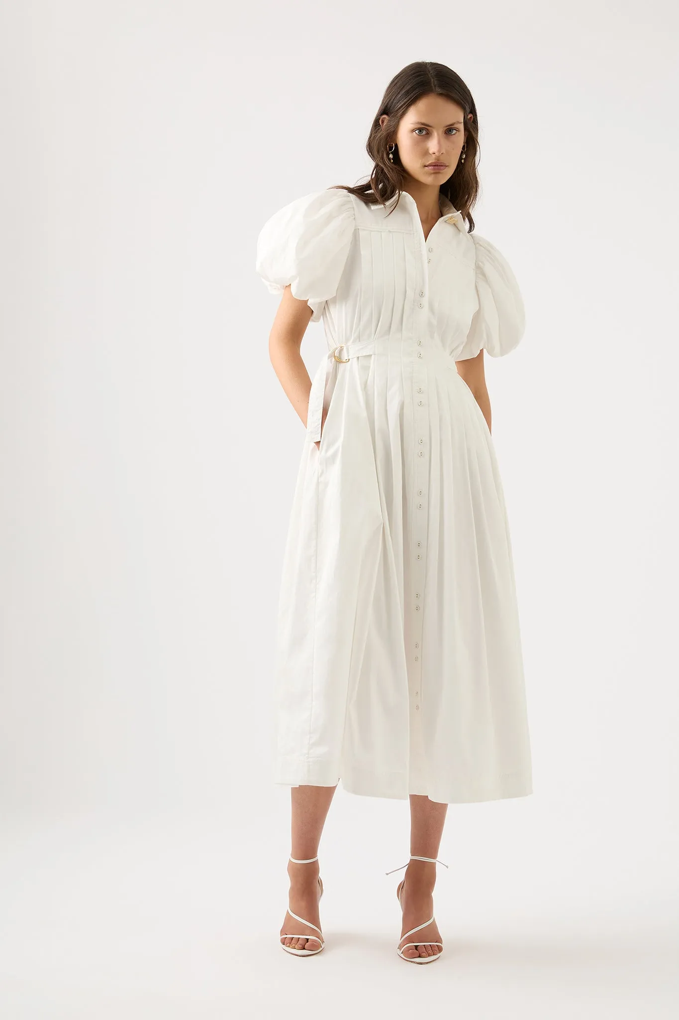 Prairie Pleated Midi Dress sold by Aje