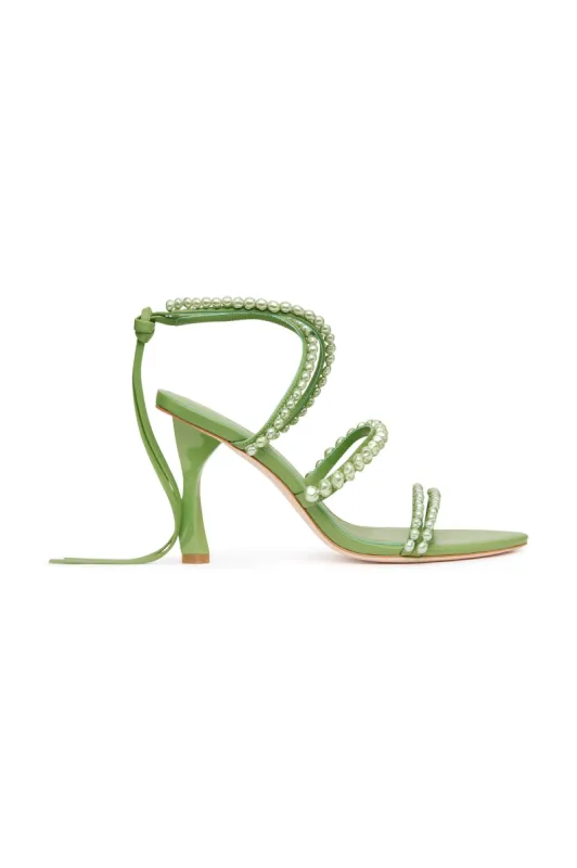 Alba Pearl Sculptural Heel sold by Aje