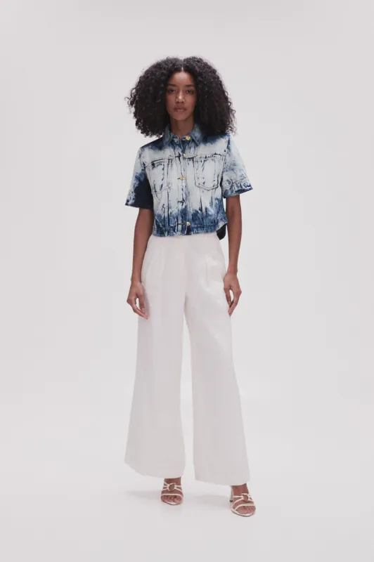 Enigma Denim Cropped Shirt sold by Aje