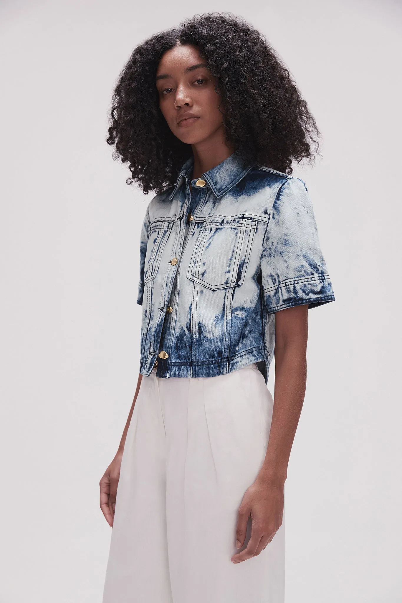 Enigma Denim Cropped Shirt sold by Aje product image thumbnail 5