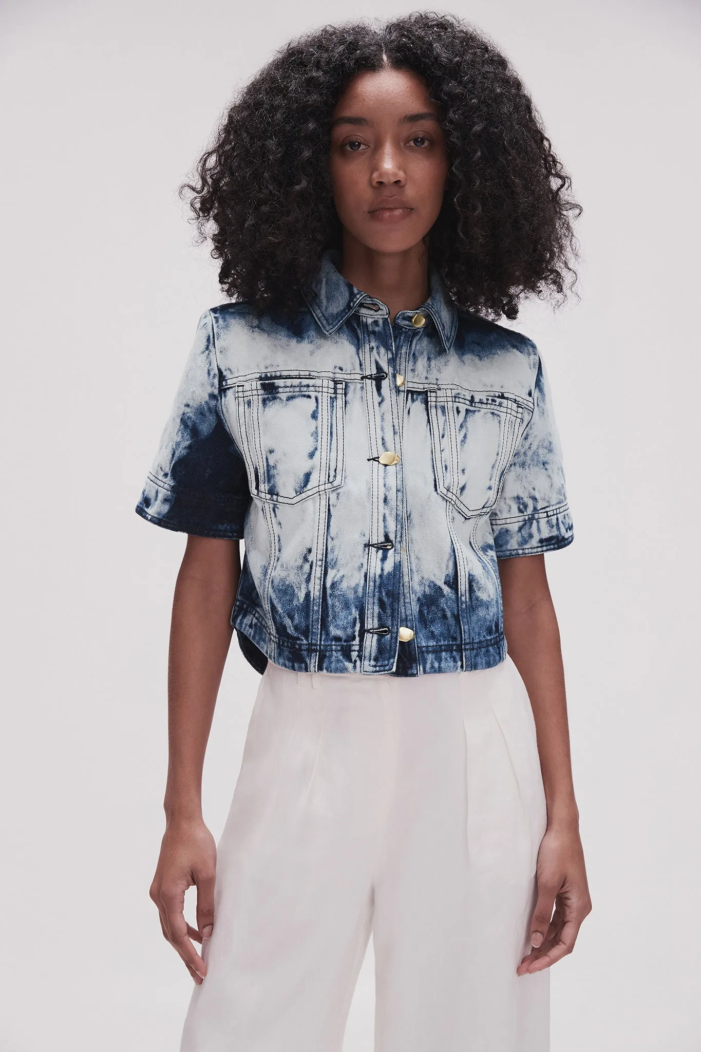 Enigma Denim Cropped Shirt sold by Aje product image thumbnail 3