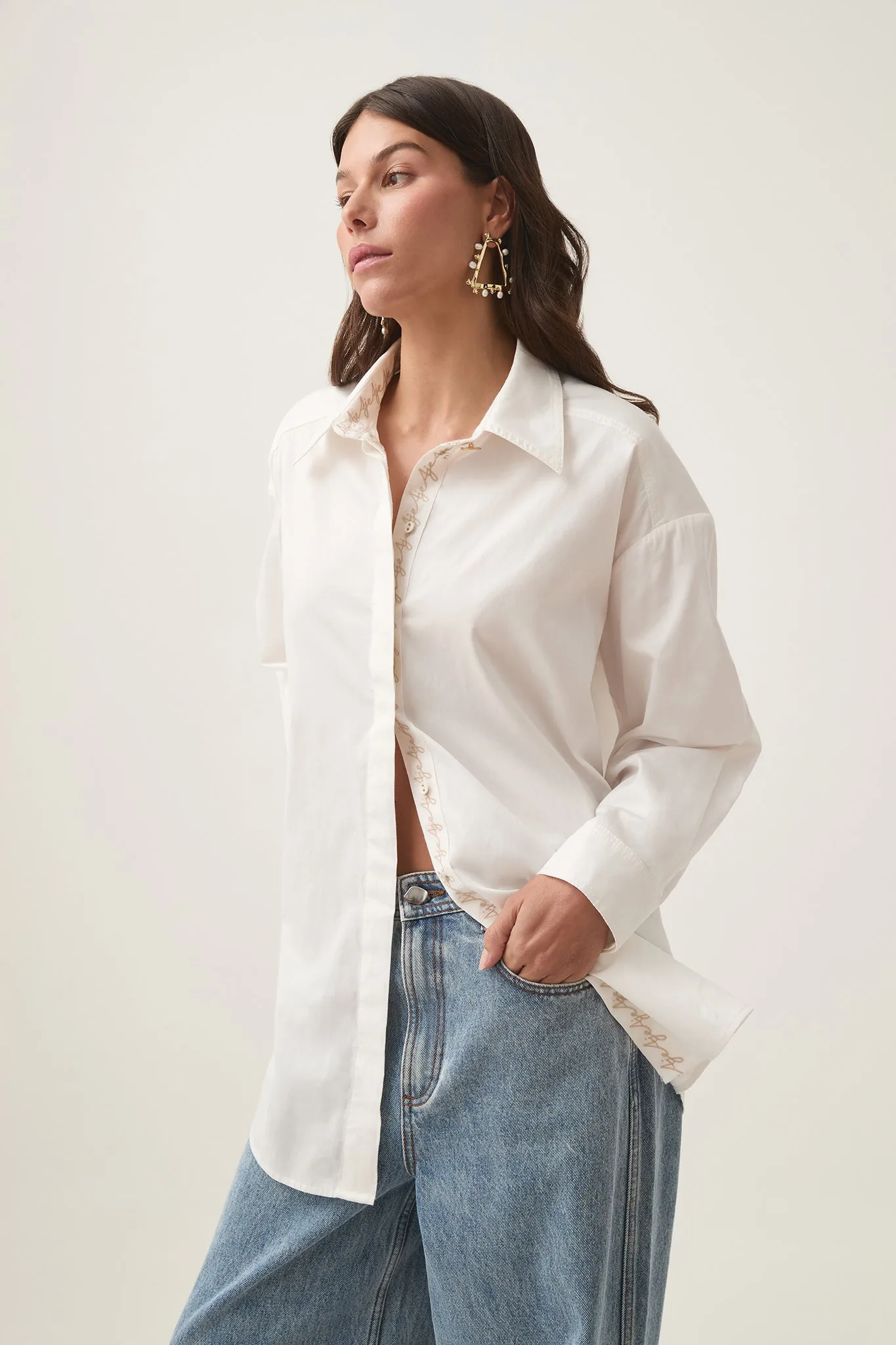Jacqueline Oversized Logo Shirt sold by Aje product image thumbnail 3