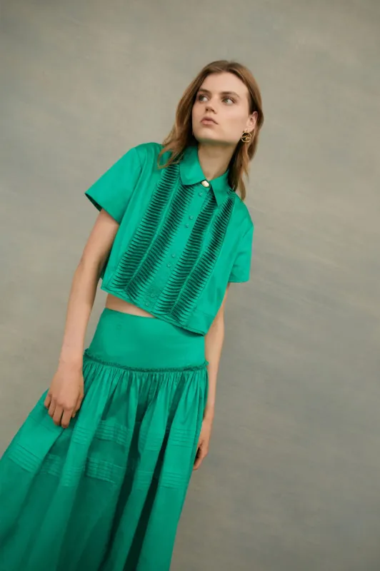 Tidal Tucked Cropped Top sold by Aje