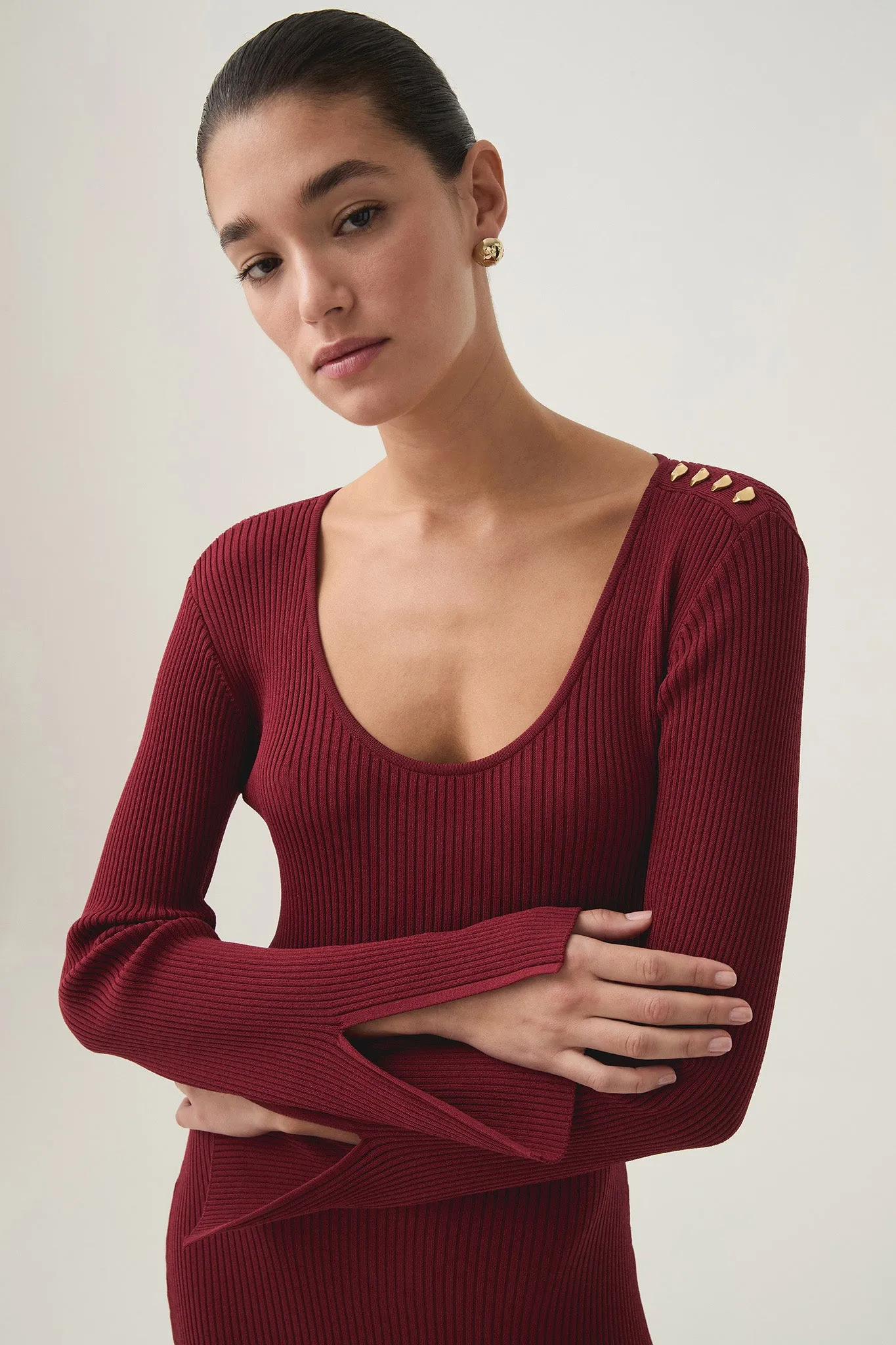 Zeitgeist Knit Midi Dress sold by Aje product image thumbnail 4