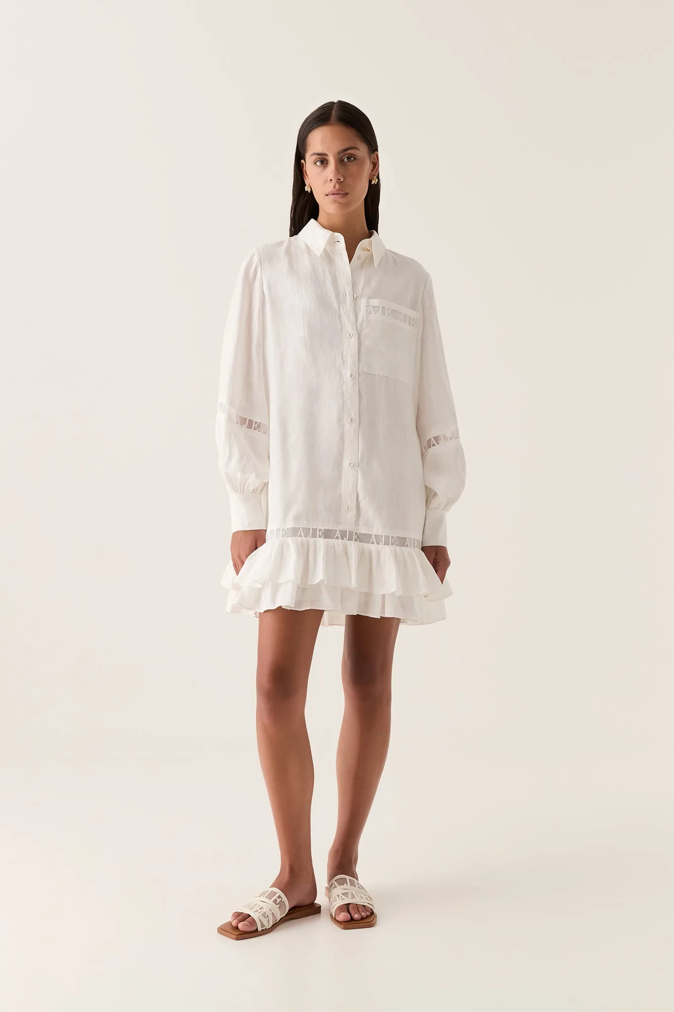 Reframe Logo Trim Mini Dress sold by Aje product image thumbnail 3