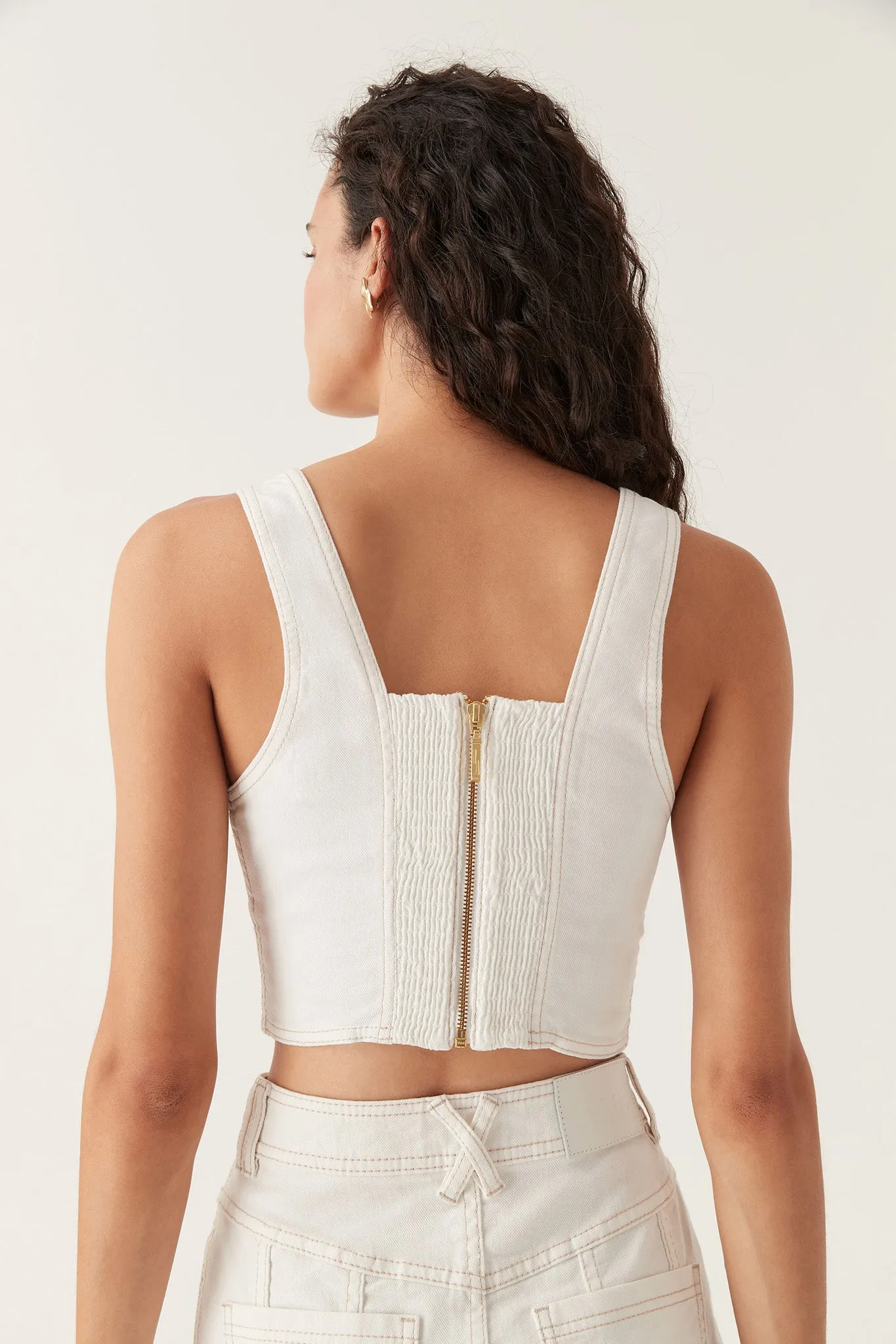 Elena Denim Cropped Bustier sold by Aje product image thumbnail 4
