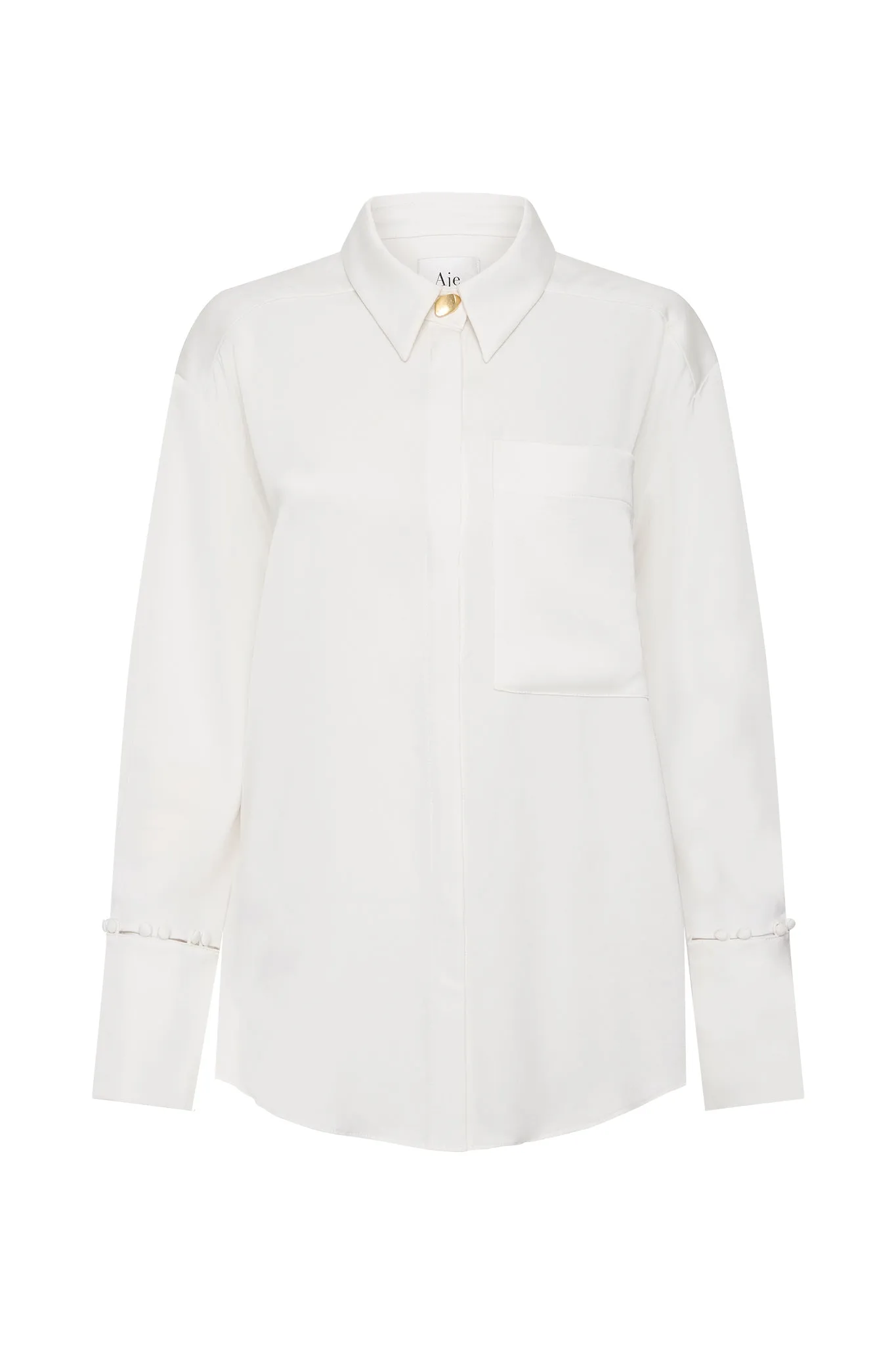 Riddle Buttoned Crepe Shirt sold by Aje product image thumbnail 2