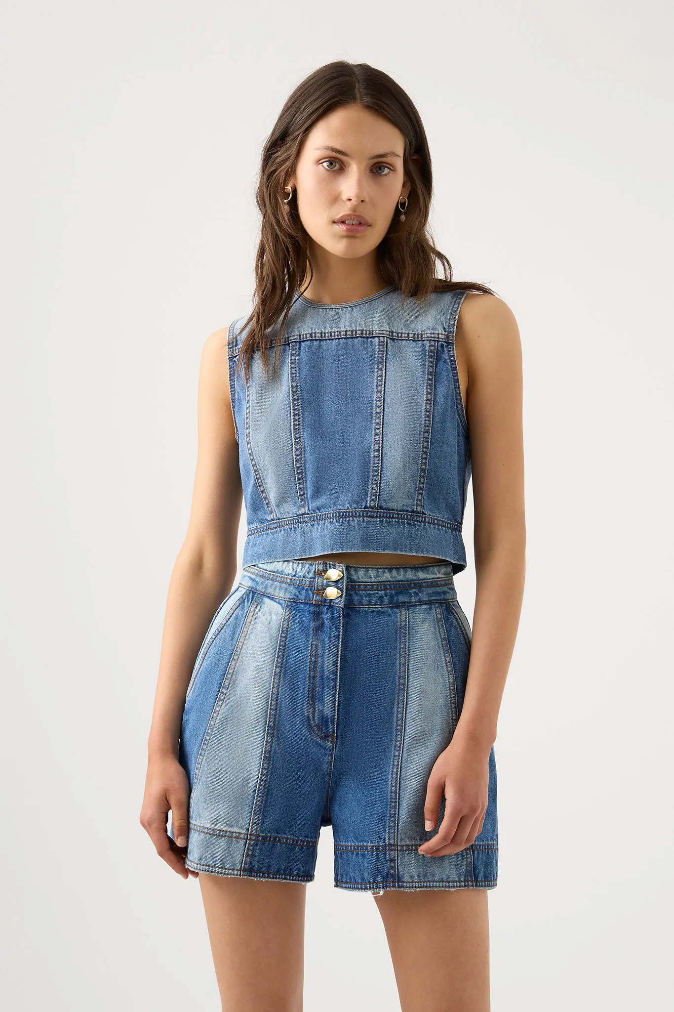 Ines Panelled Denim Shell Top sold by Aje product image thumbnail 5