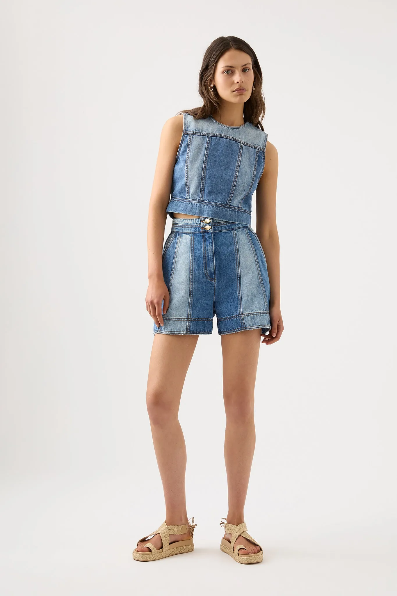 Ines Panelled Denim Shell Top sold by Aje product image thumbnail 3