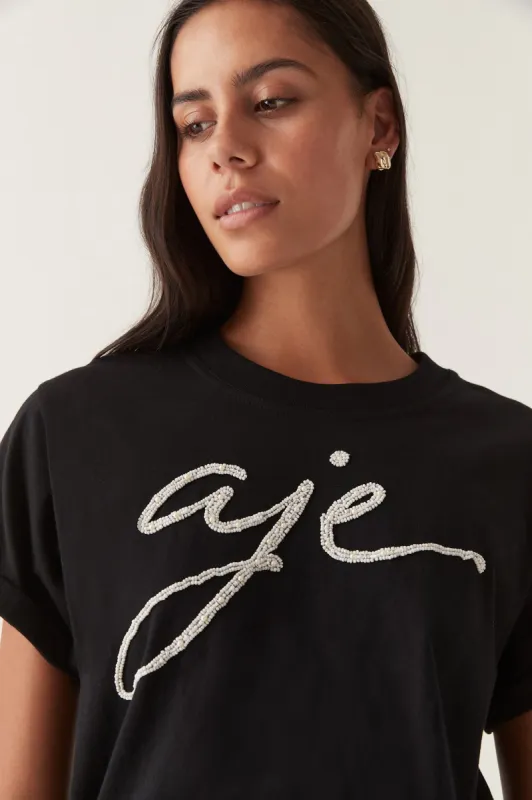 Enya Embellished Slim Tee made by Aje