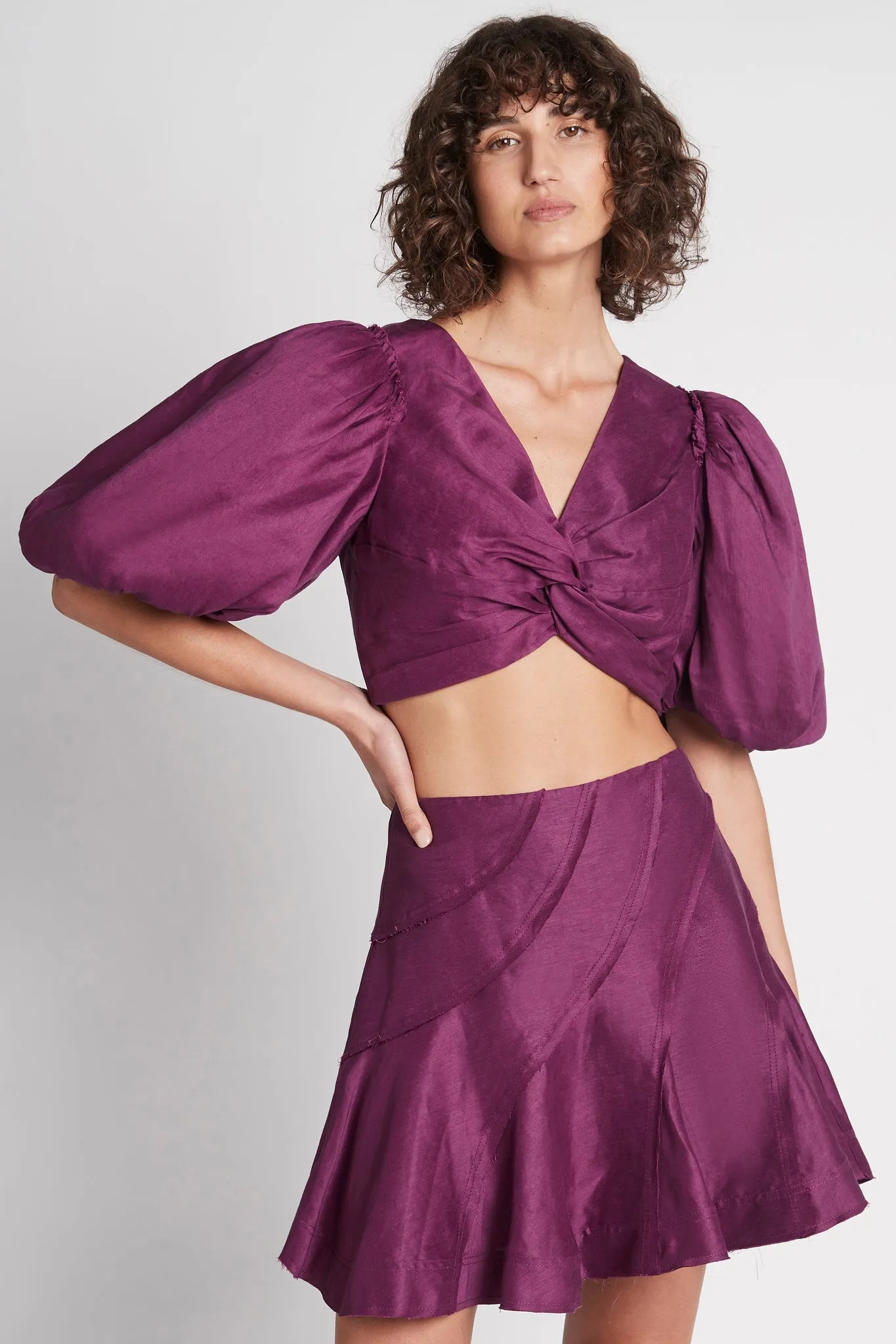 Reverb Puff Sleeve Cropped Top sold by Aje product image thumbnail 3