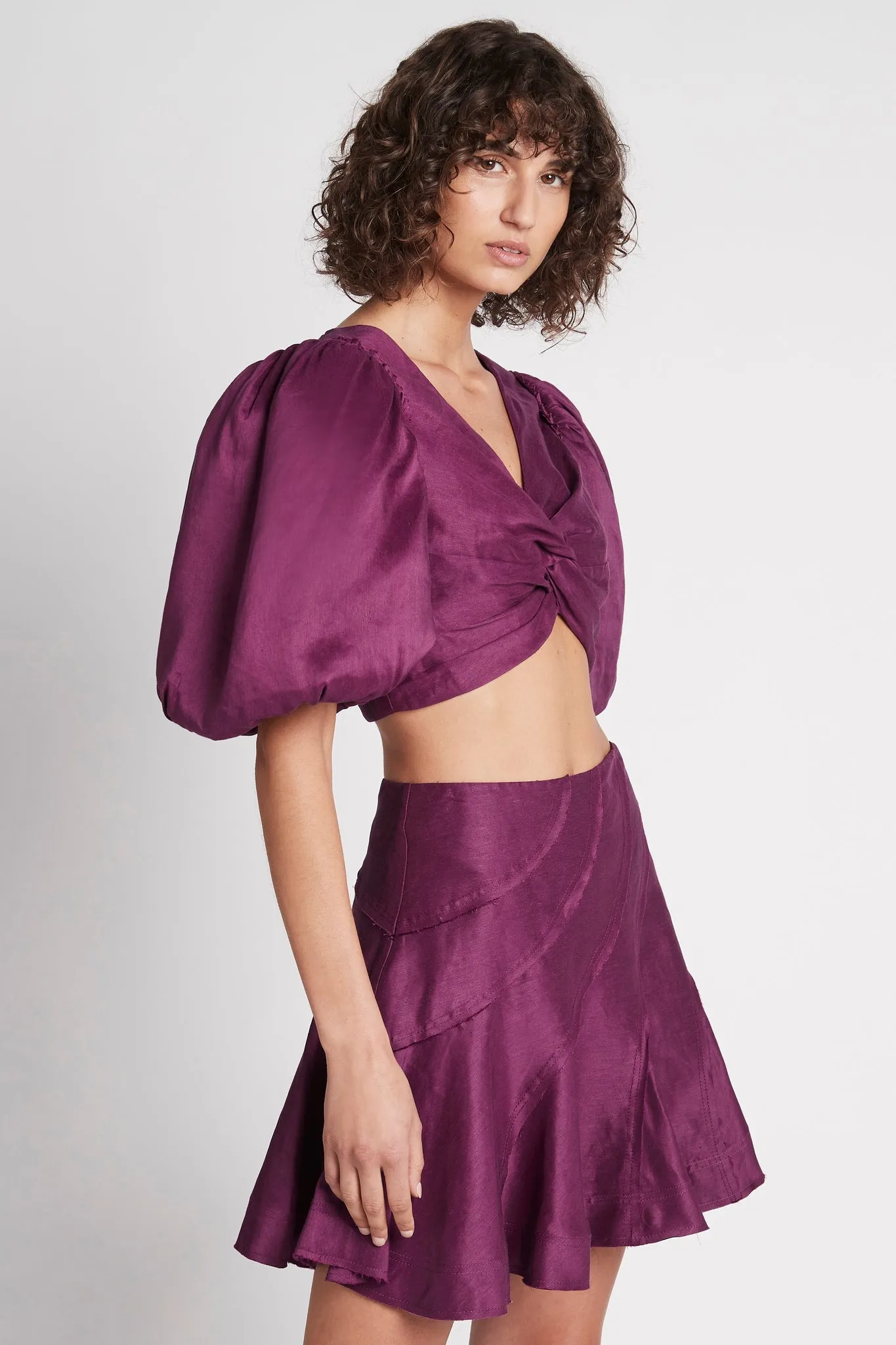 Reverb Puff Sleeve Cropped Top sold by Aje product image thumbnail 4