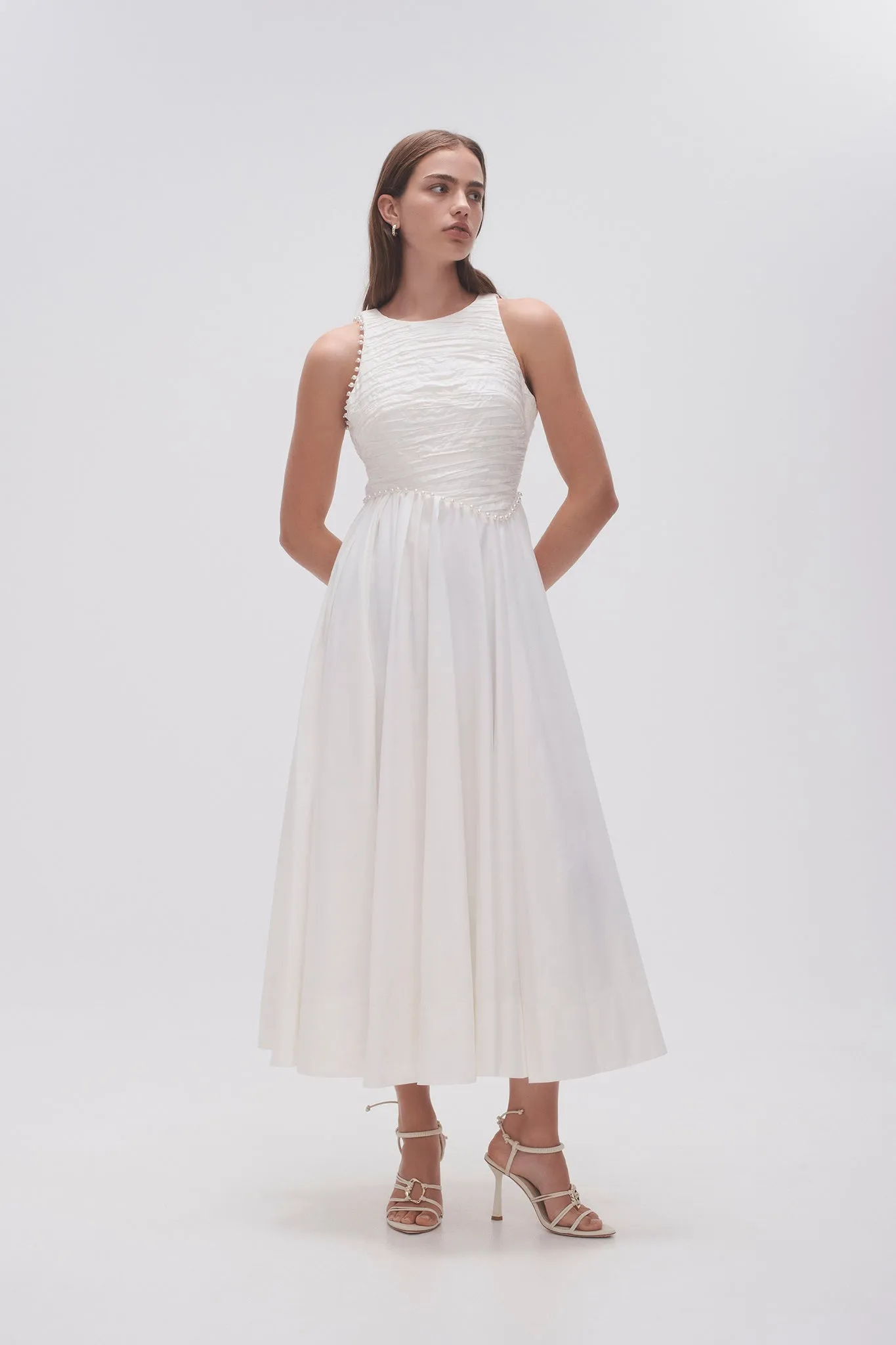 Florence Pearl Trim Midi Dress sold by Aje
