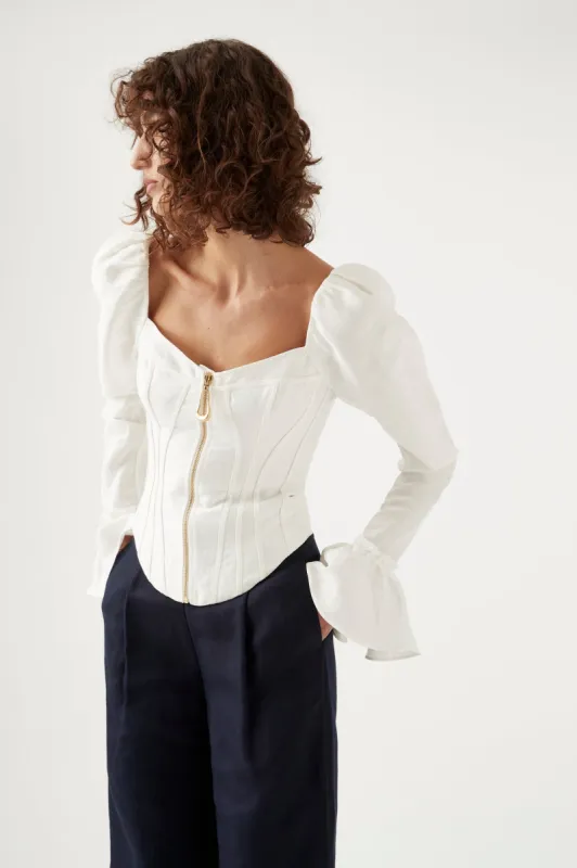 Giselle Long Sleeve Corset Top sold by Aje