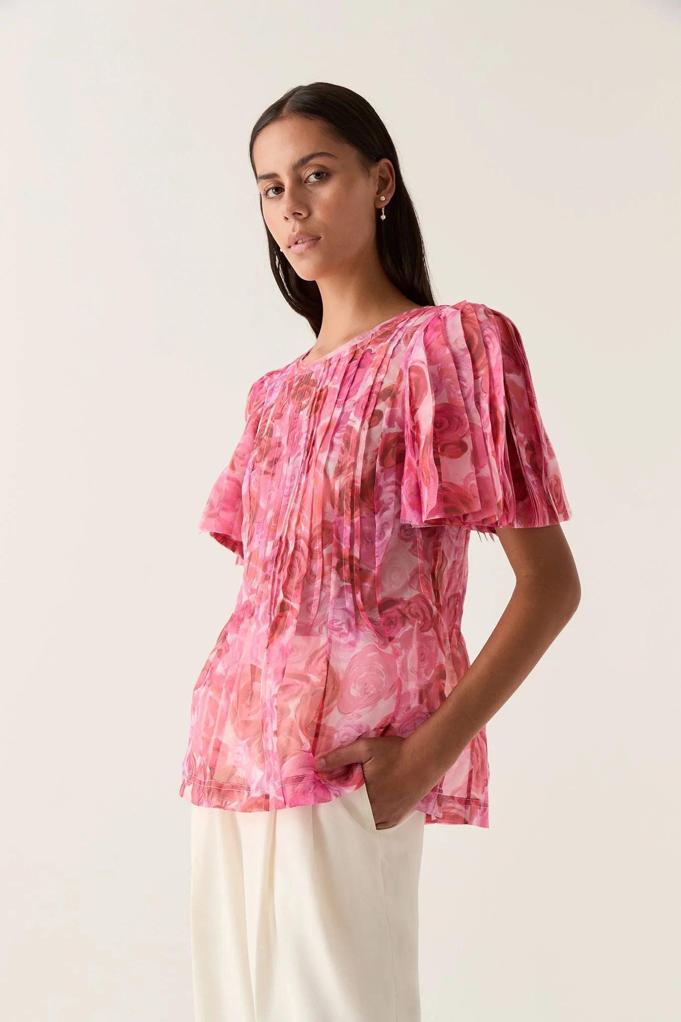 Stella Linear Ruffle Top sold by Aje