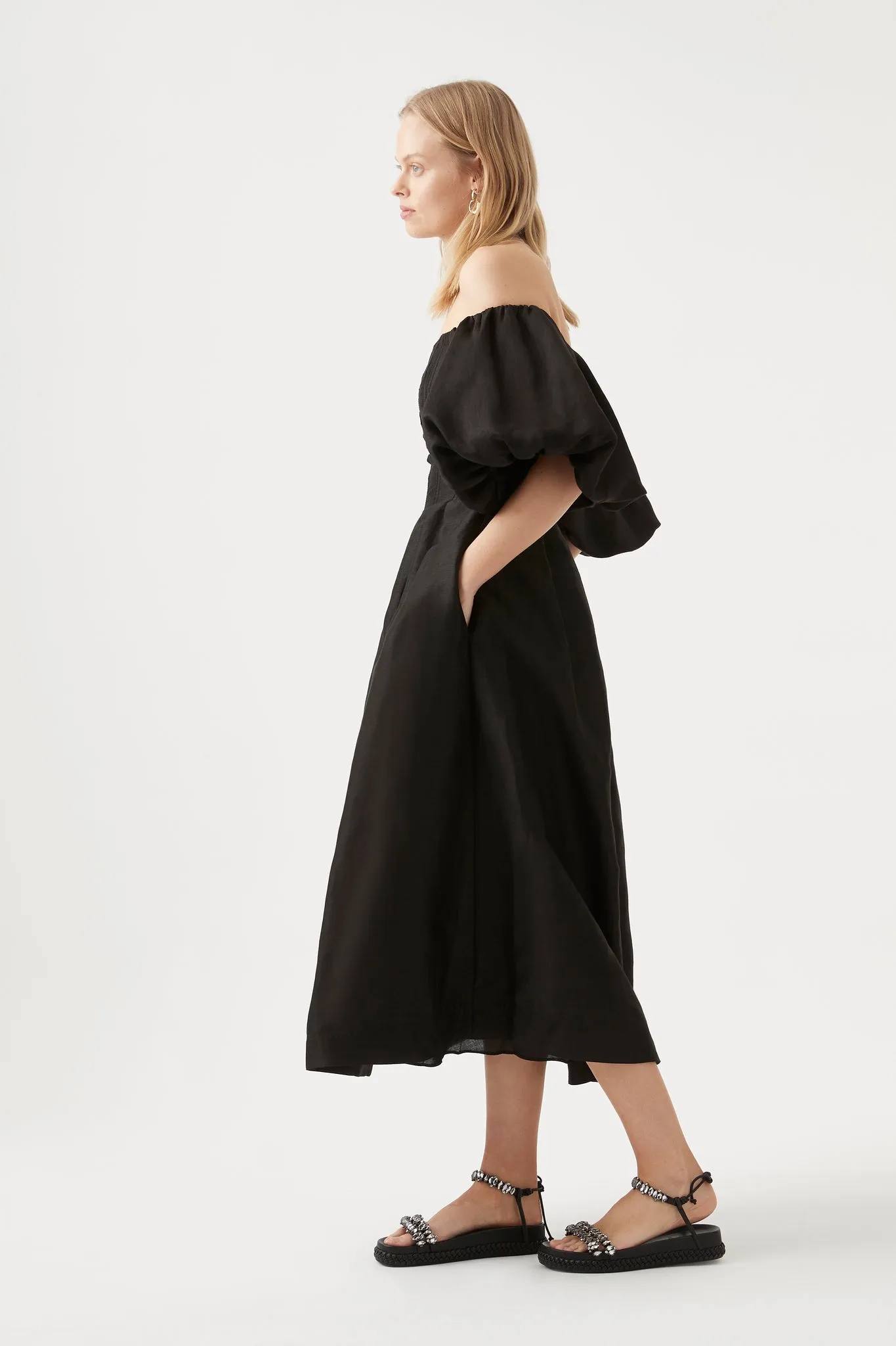 Eugenie Off Shoulder Midi Dress sold by Aje product image thumbnail 3