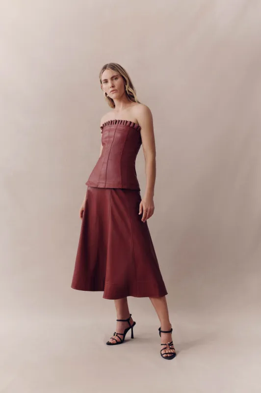 Stanhope Vegan Leather Top sold by Aje