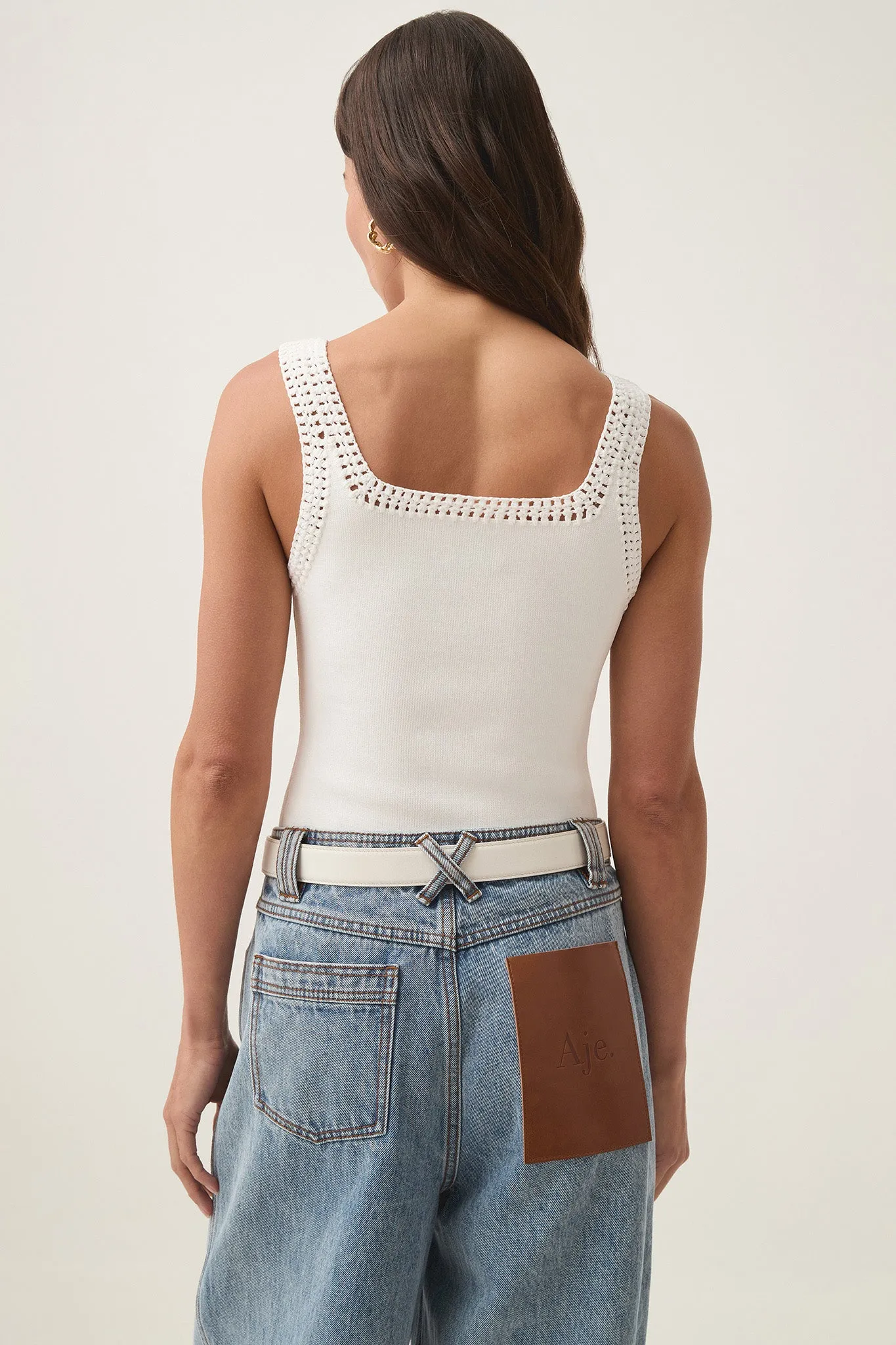 Tazia Crocheted Edge Tank sold by Aje product image thumbnail 5