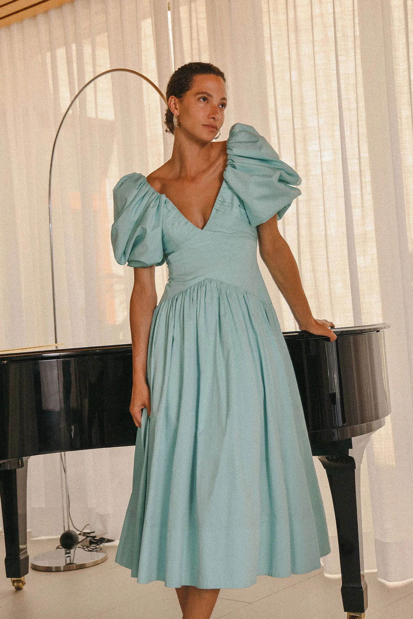 Gabrielle Plunge Midi Dress sold by Aje