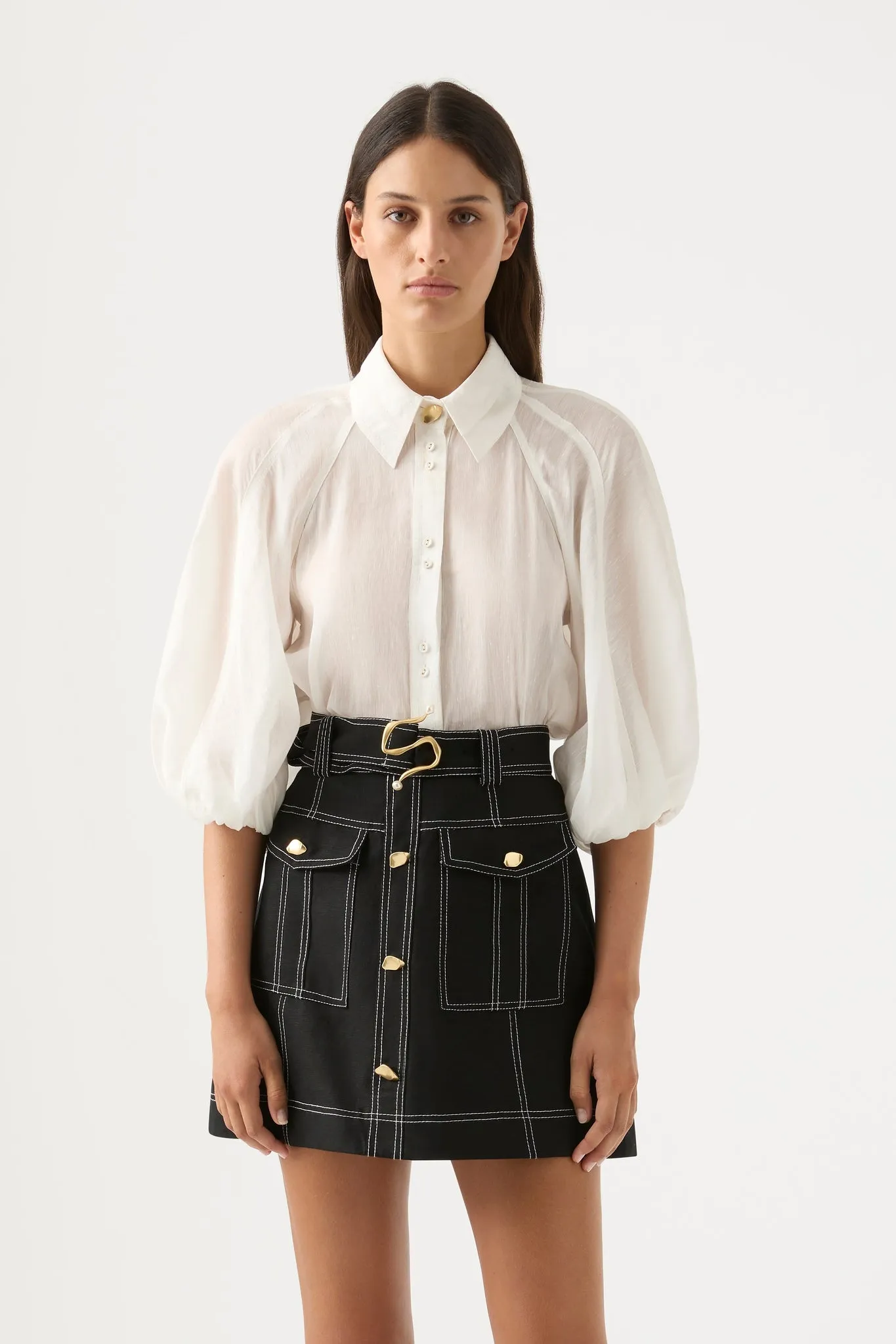 Palms Puff Sleeve Shirt sold by Aje