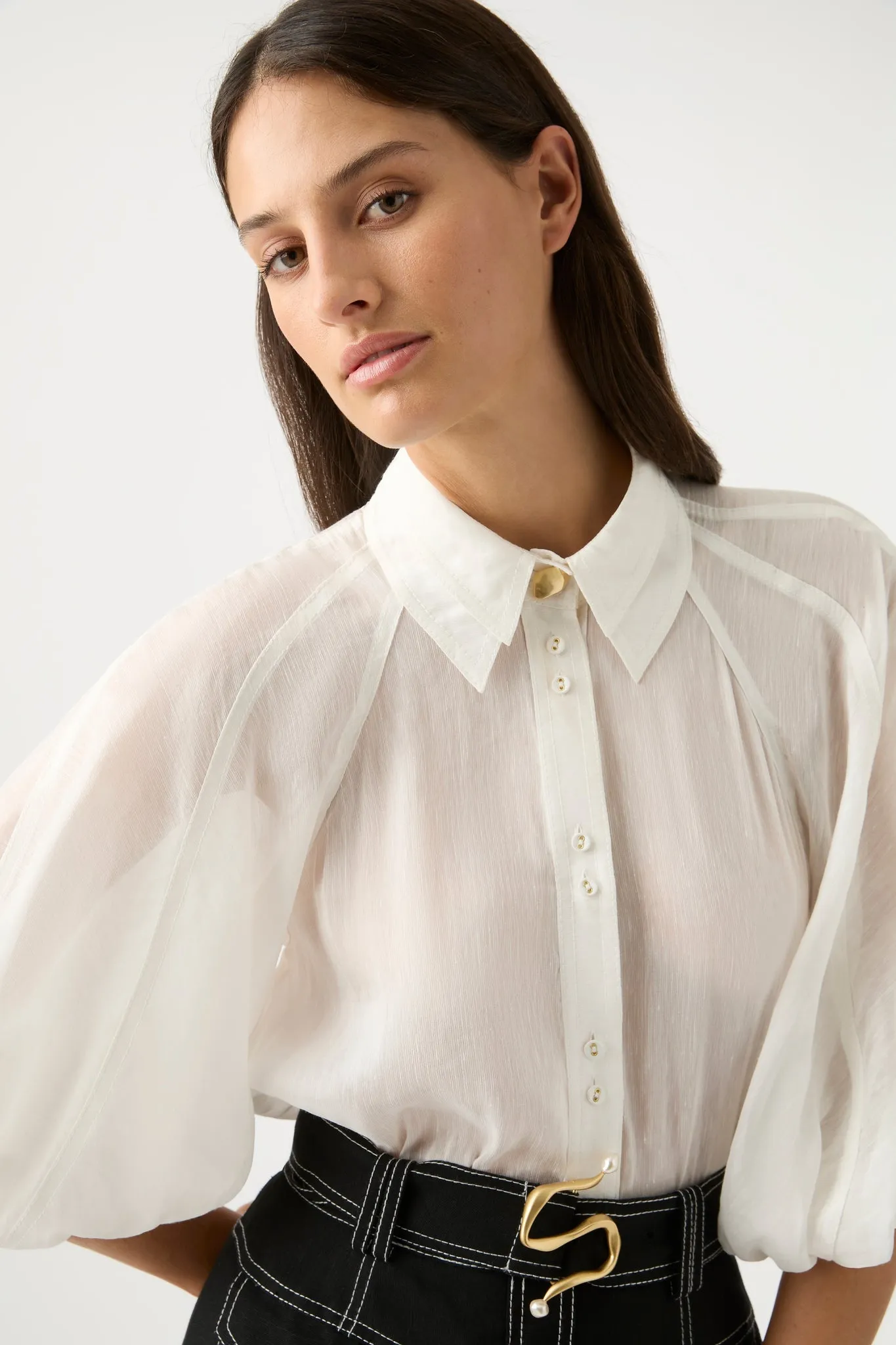 Palms Puff Sleeve Shirt sold by Aje product image thumbnail 4