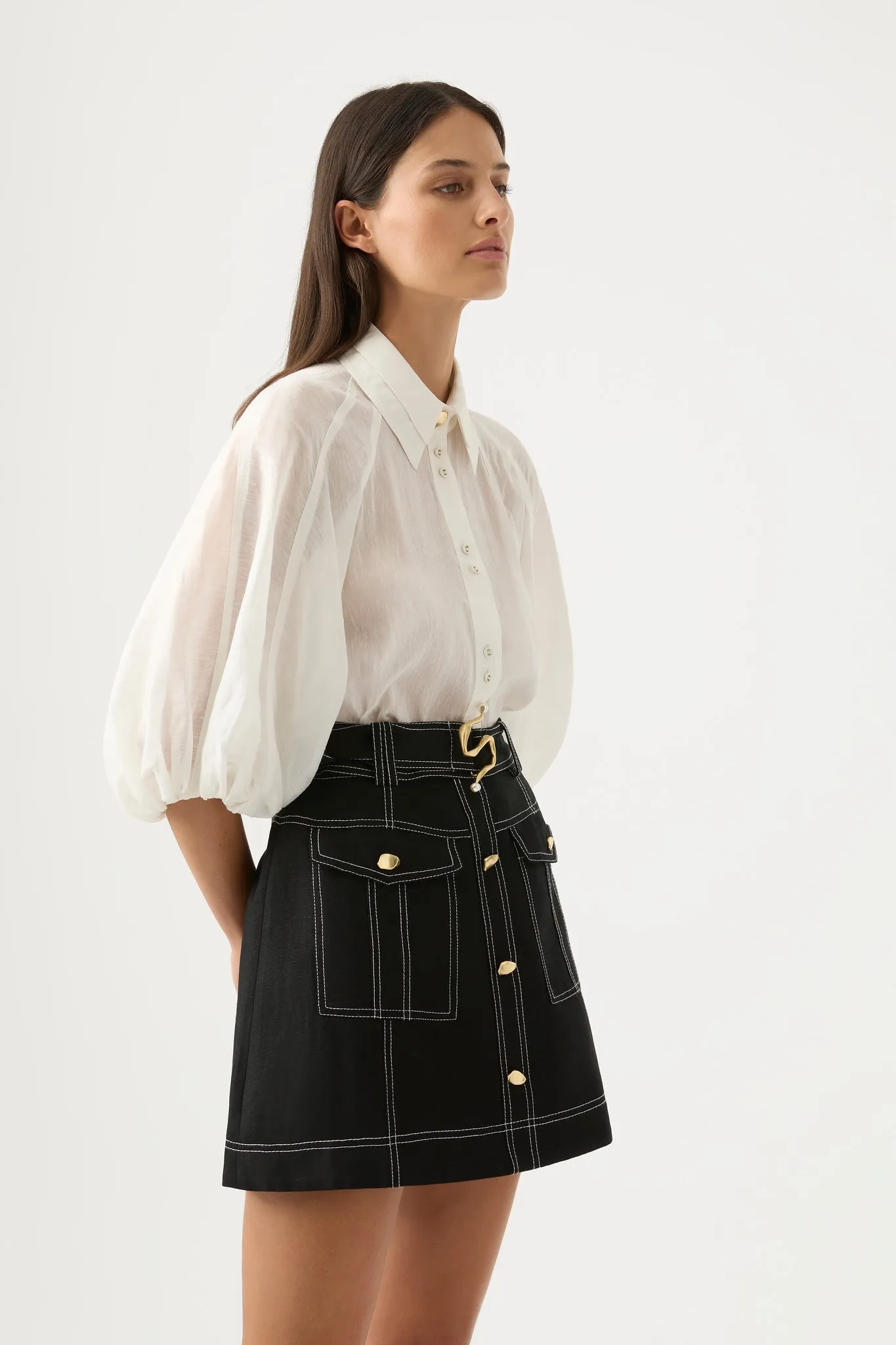 Palms Puff Sleeve Shirt sold by Aje product image thumbnail 3