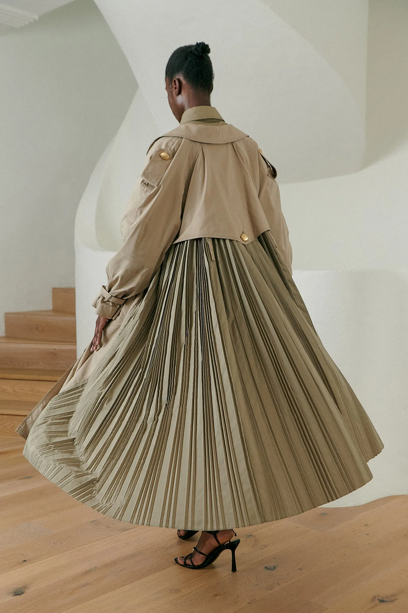 Prima Pleat Trench Coat sold by Aje