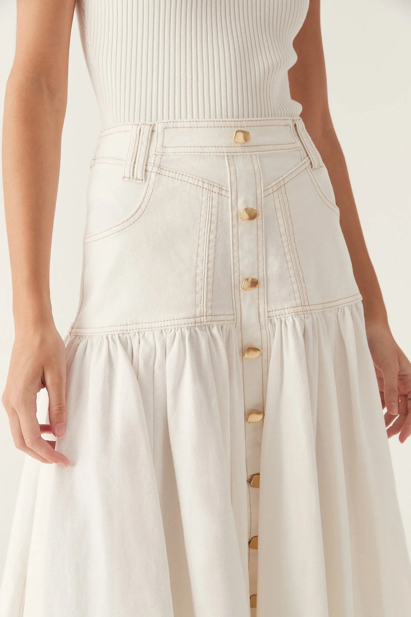 Belmond Denim Midi Skirt sold by Aje product image thumbnail 4