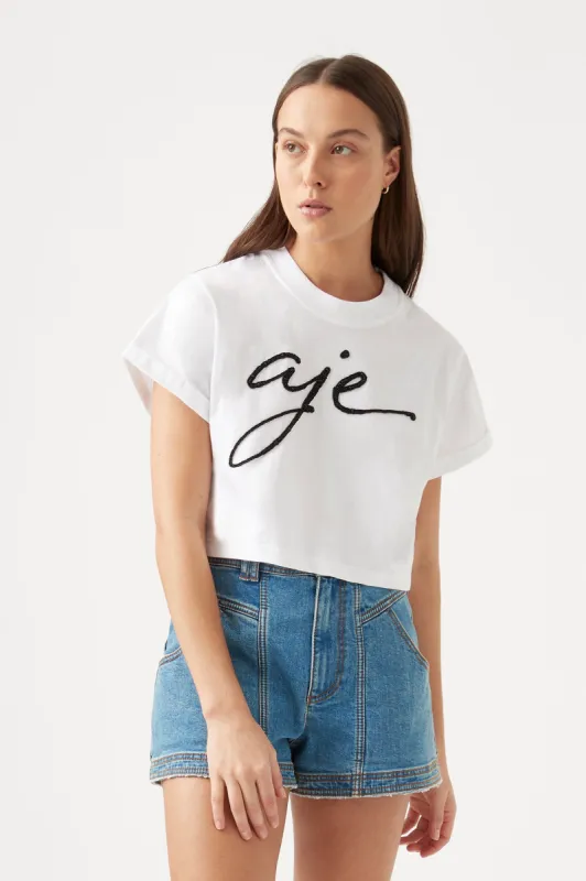 Enya Embellished Cropped Tee sold by Aje