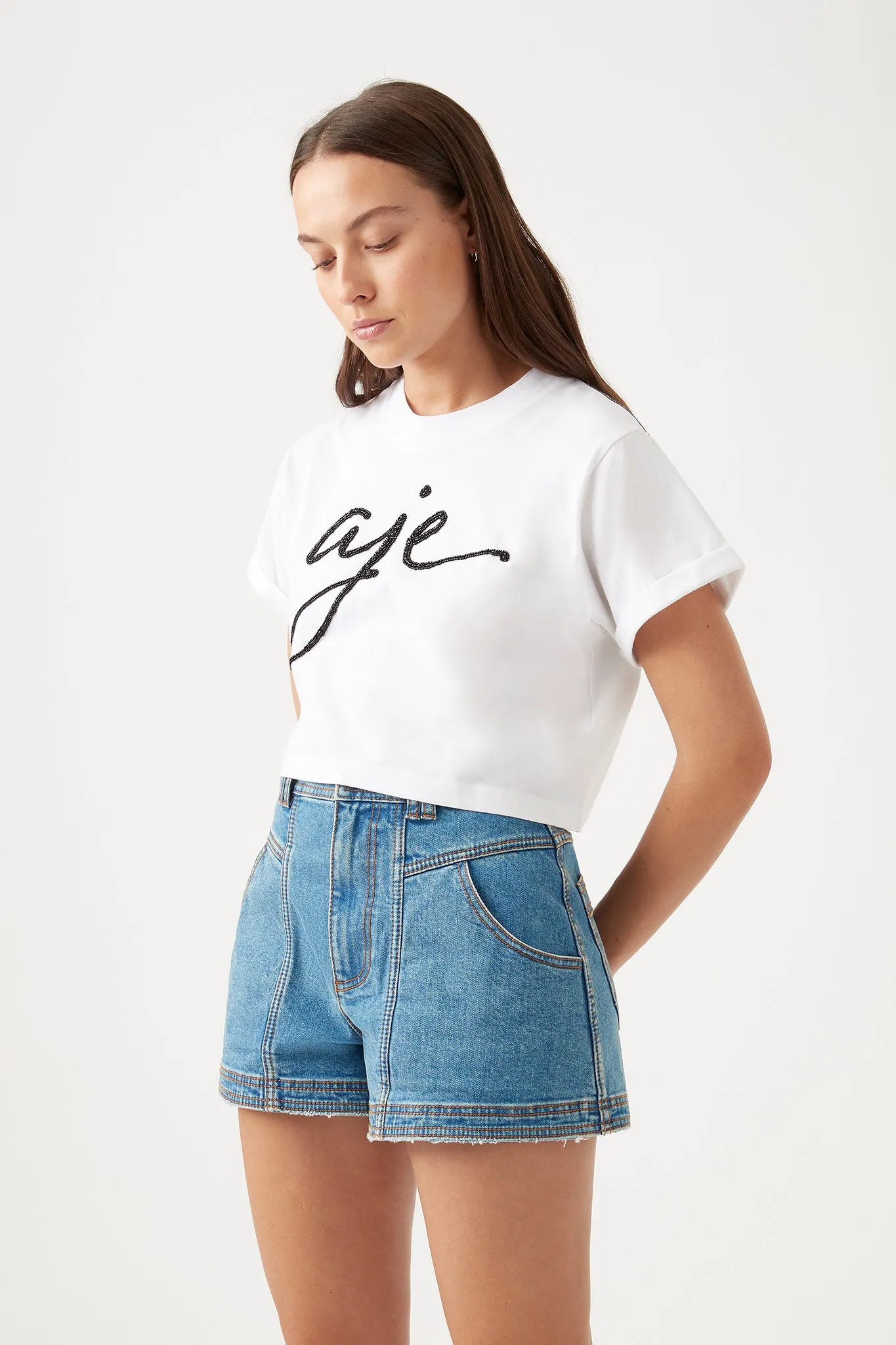 Enya Embellished Cropped Tee sold by Aje product image thumbnail 3
