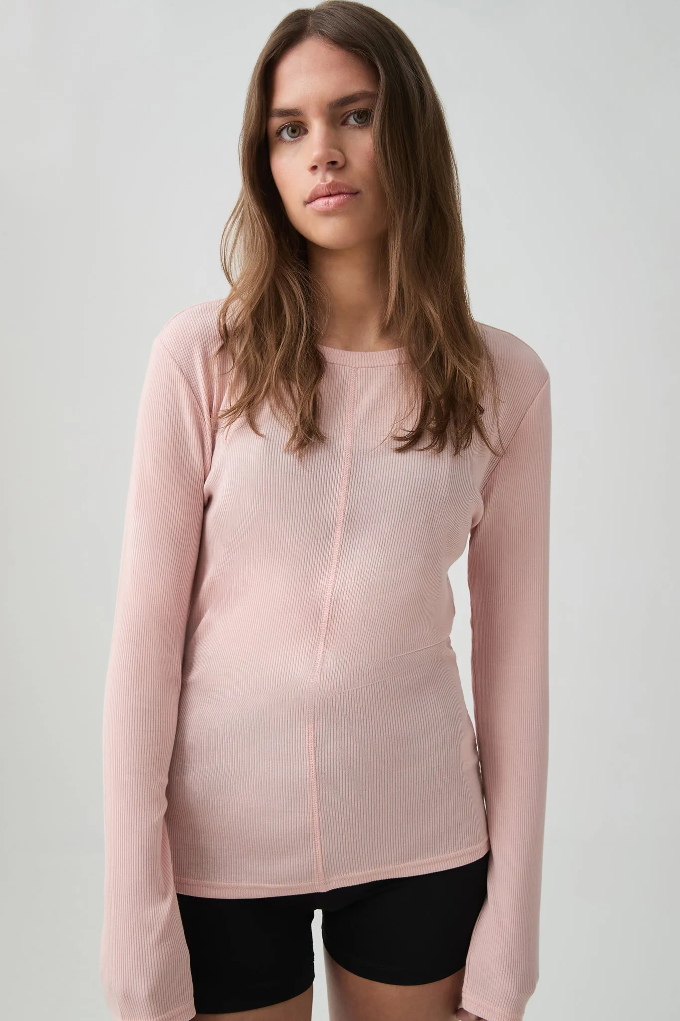 Sheer Rib Long Sleeve Tee 127 sold by Aje