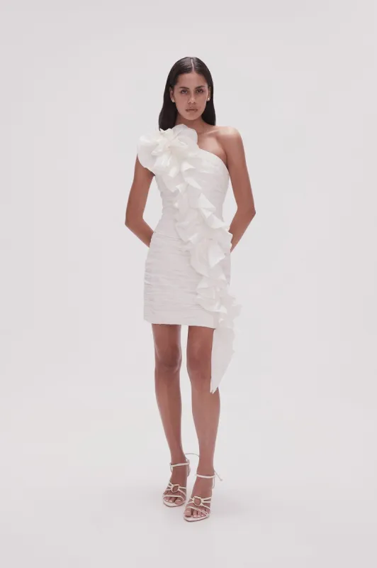 Adelia Ruffle Mini Dress sold by Aje