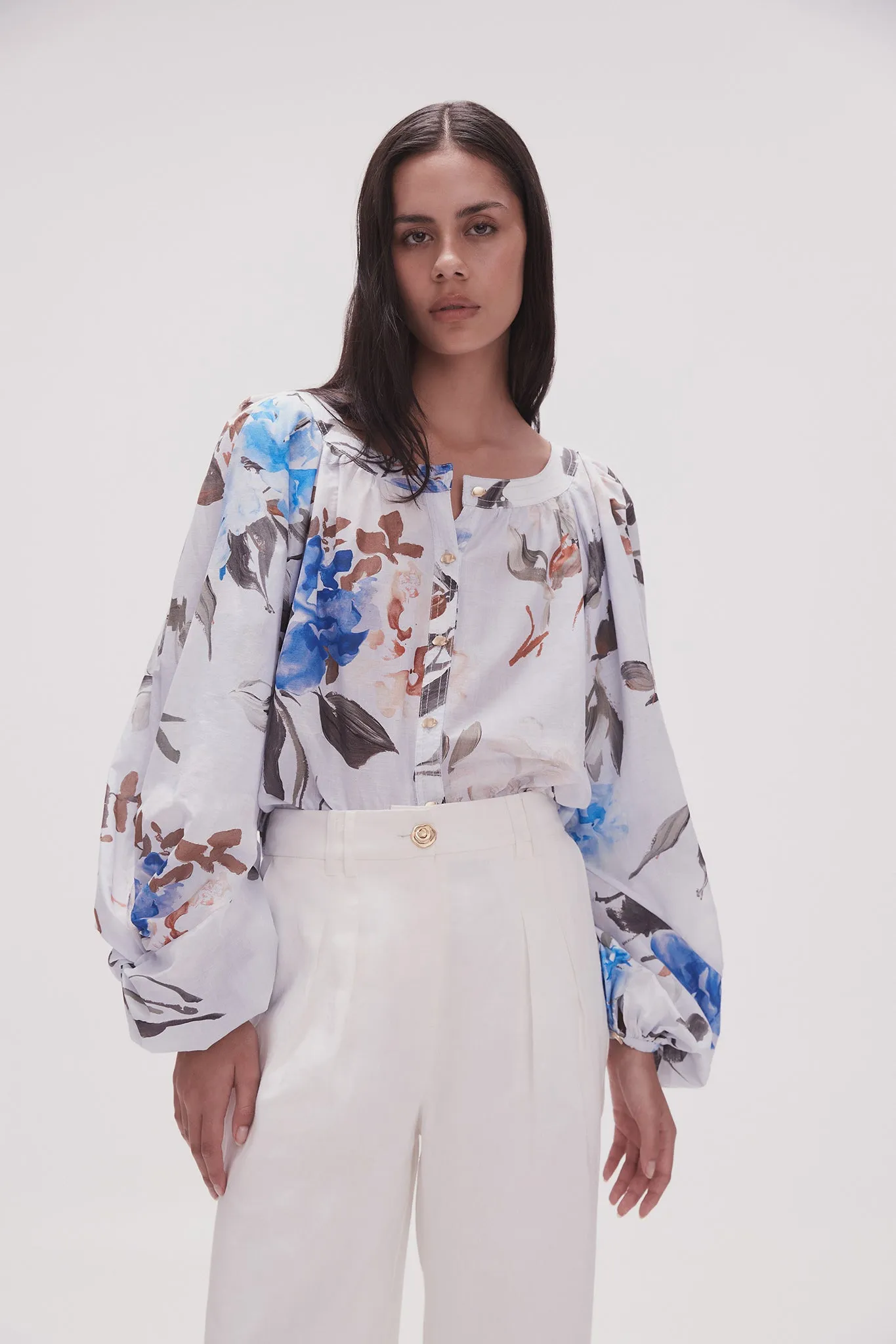 Violet Knot Sleeve Blouse sold by Aje