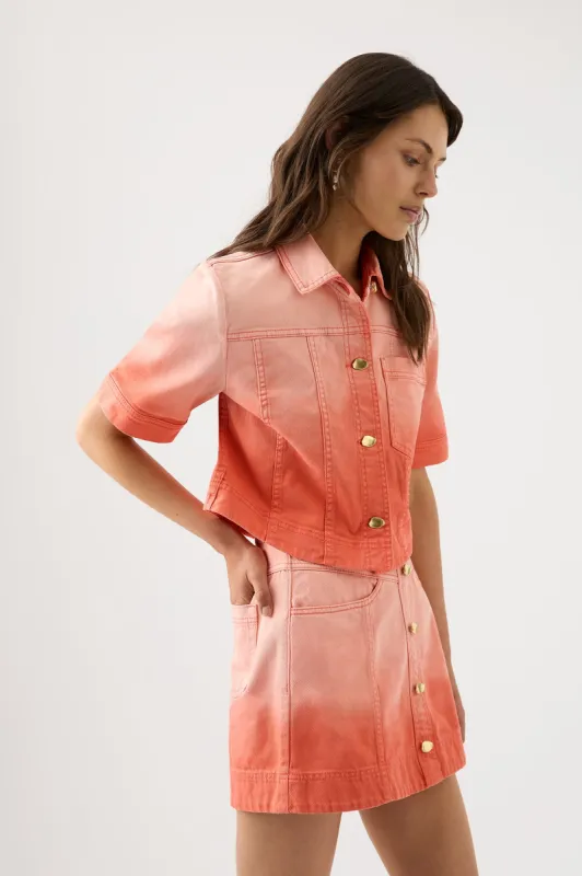 Ember Ombre Denim Mini Skirt sold by Aje