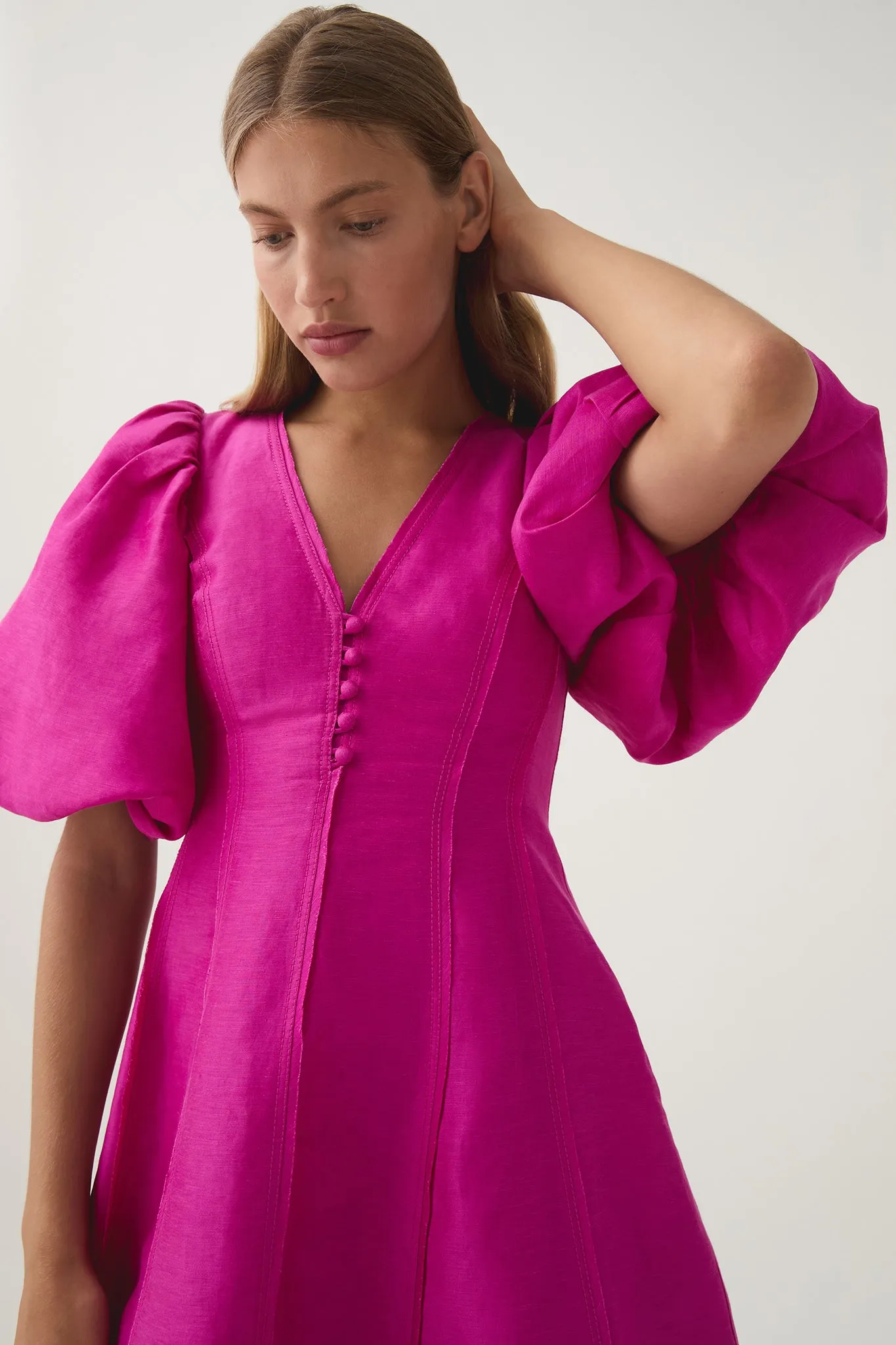 Dusk Puff Sleeve Mini Dress sold by Aje product image thumbnail 4