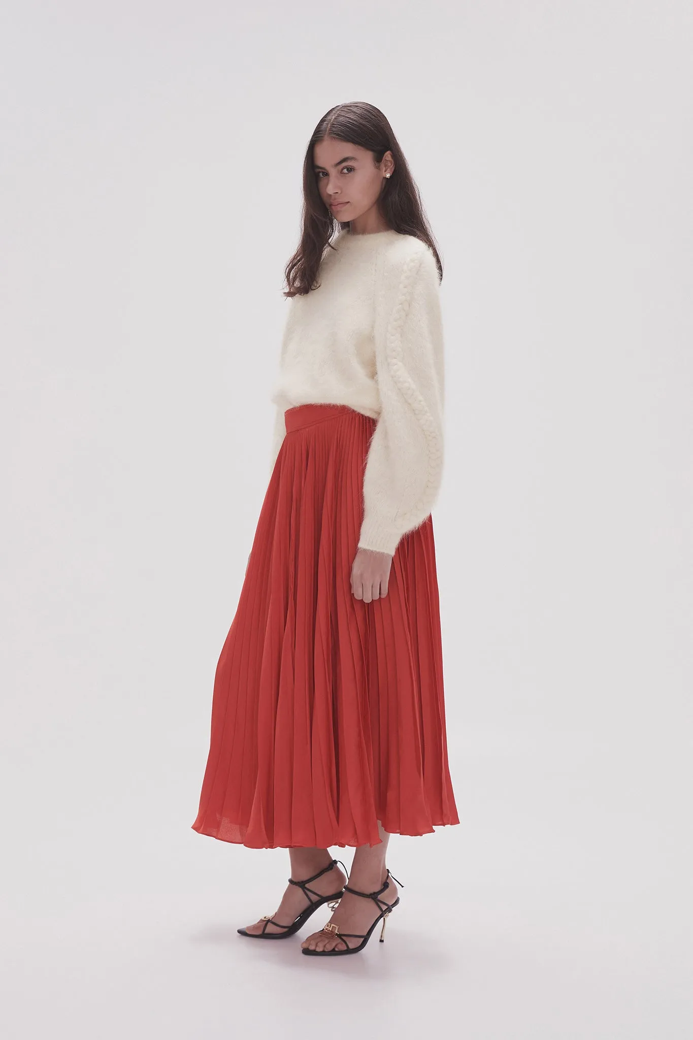 Wondrous Pleated Satin Skirt sold by Aje product image thumbnail 3