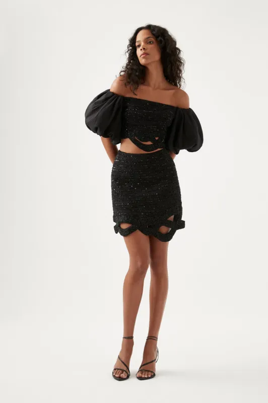 New Catara Sequin Mini Skirt sold by Aje
