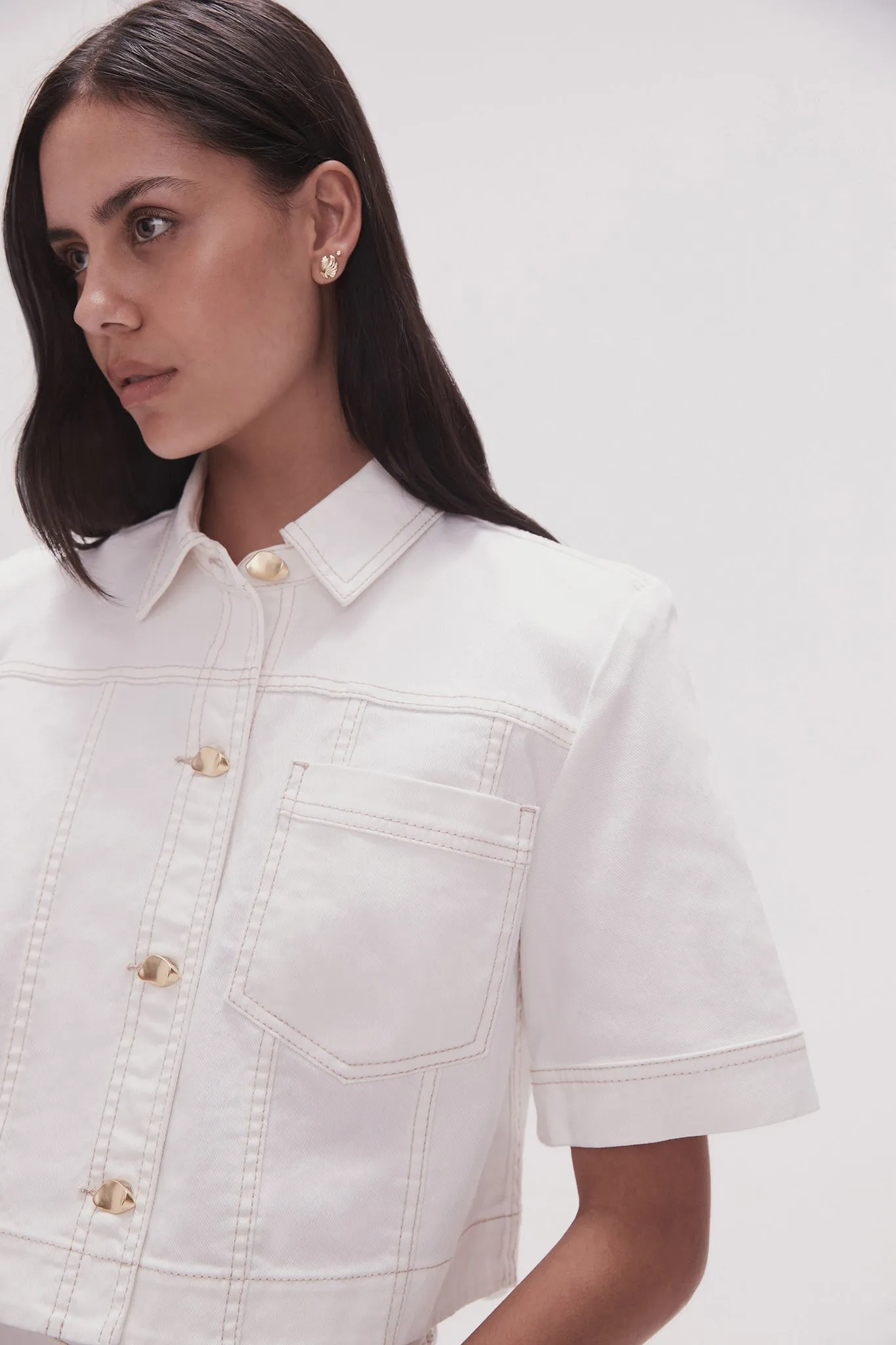 Ember Denim Crop Shirt sold by Aje product image thumbnail 4