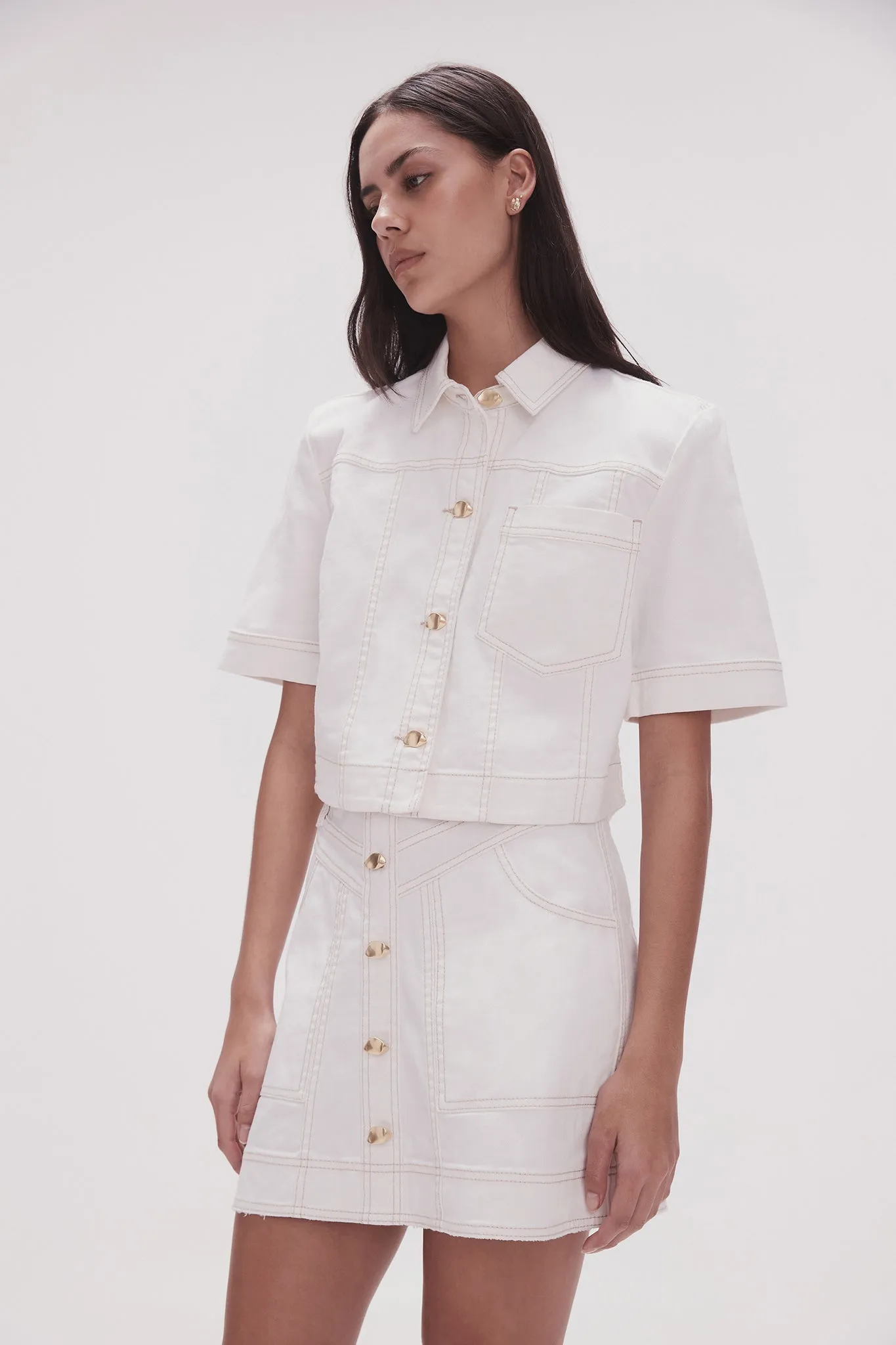 Ember Denim Crop Shirt sold by Aje product image thumbnail 5