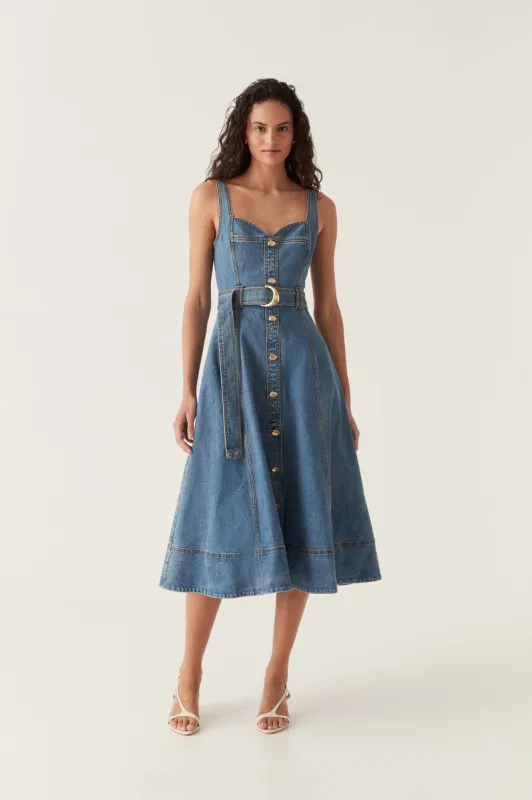 Clay Denim Midi Dress sold by Aje