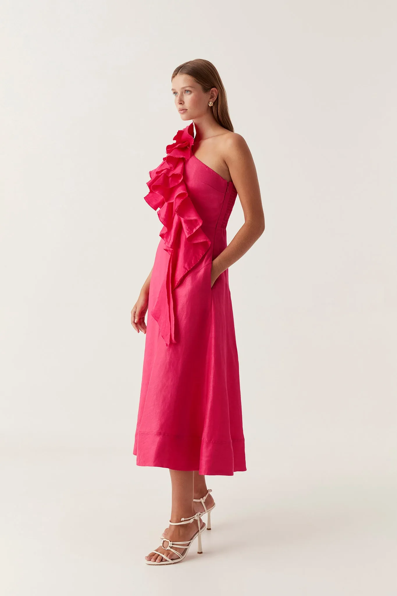 Adelia Ruffle Midi Dress sold by Aje product image thumbnail 3