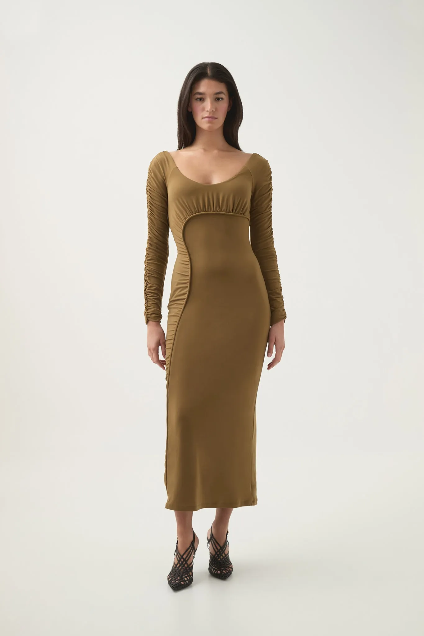 Cini Gathered Midi Dress sold by Aje product image thumbnail 3
