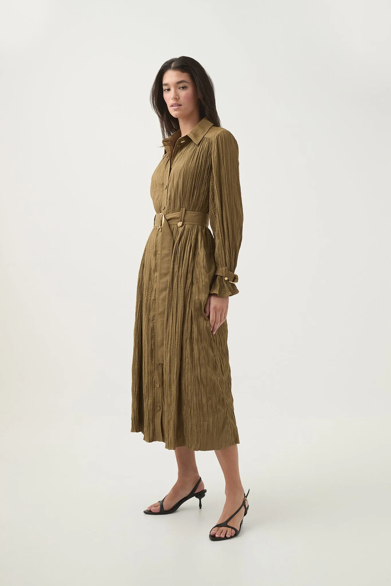 Bays Crushed Pleat Midi Dress sold by Aje product image thumbnail 3