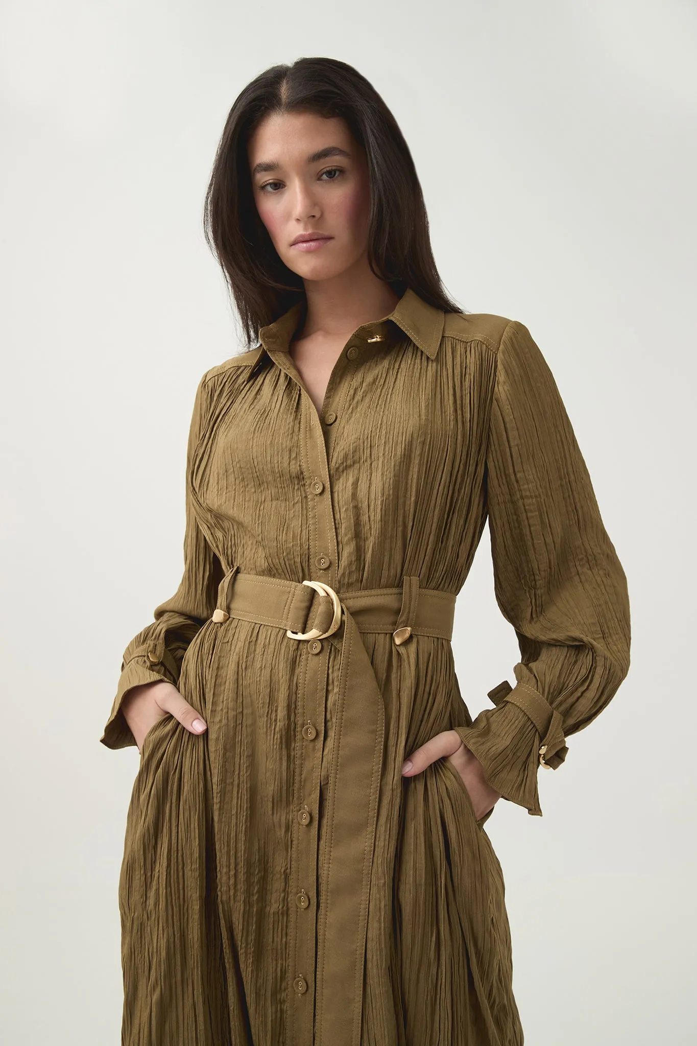 Bays Crushed Pleat Midi Dress sold by Aje product image thumbnail 4