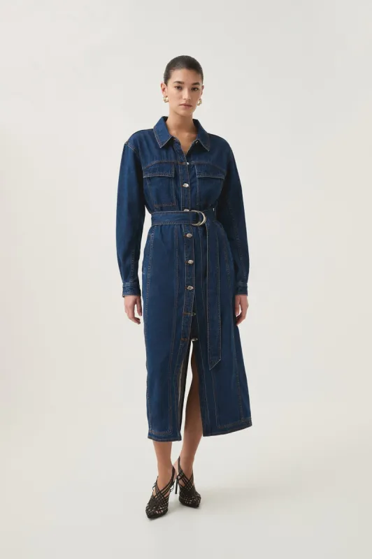 【Aje.】Maya Denim Midi Dress Maya Denim Midi Dress | Black | Aje – Aje ROW
