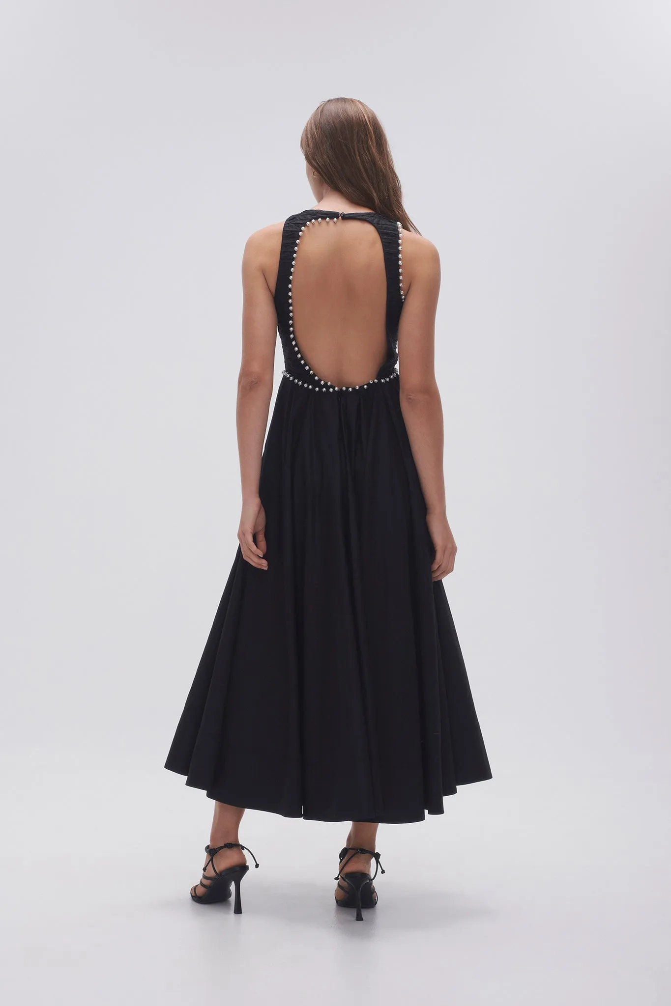 AMERI MEDI PEARL STRAP DRESS ブラック  M AMERI MEDI PEARL STRAP DRESS ブラック M レディース